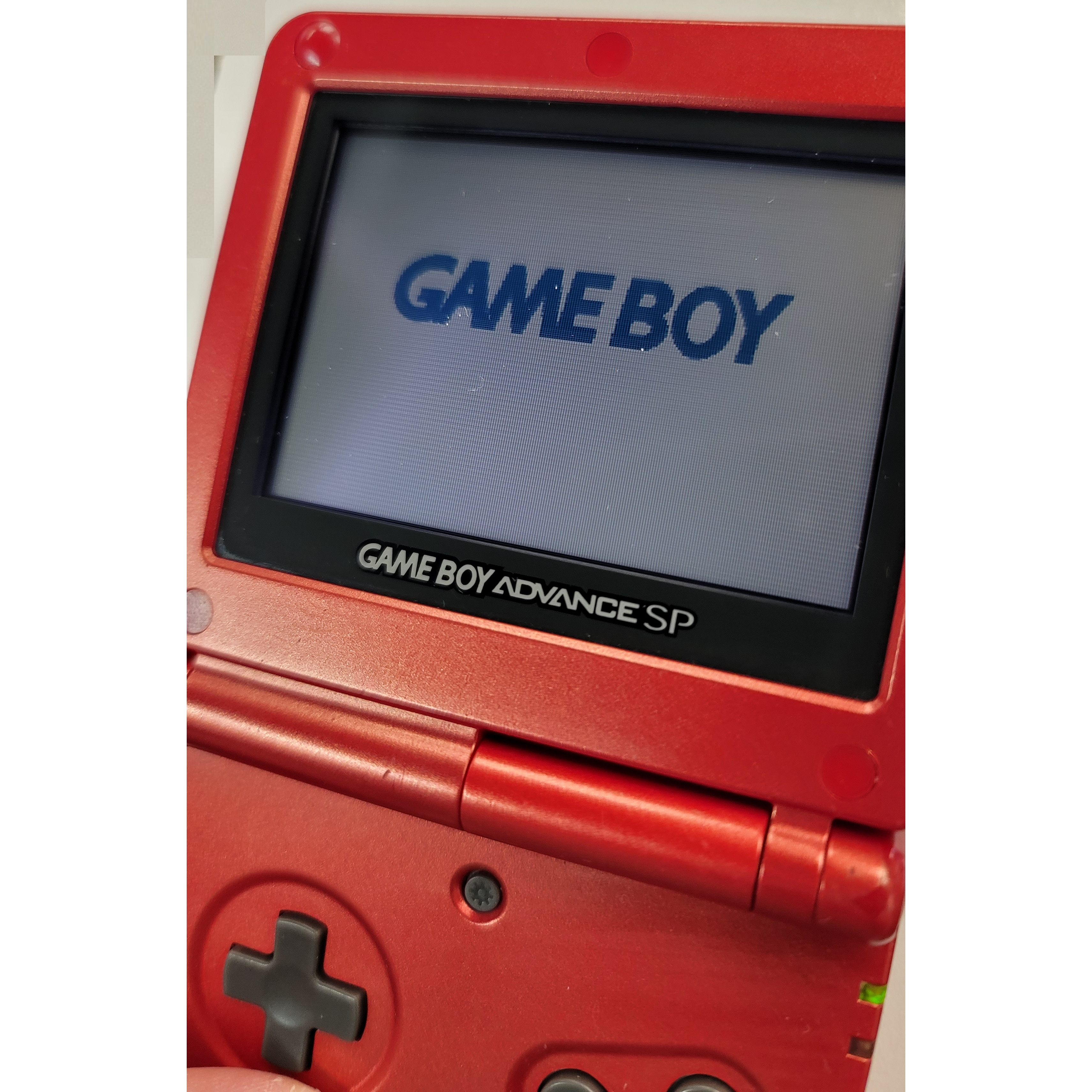 Game Boy Advance SP System (Front Lit) (Flame Red / Dots on Screen)
