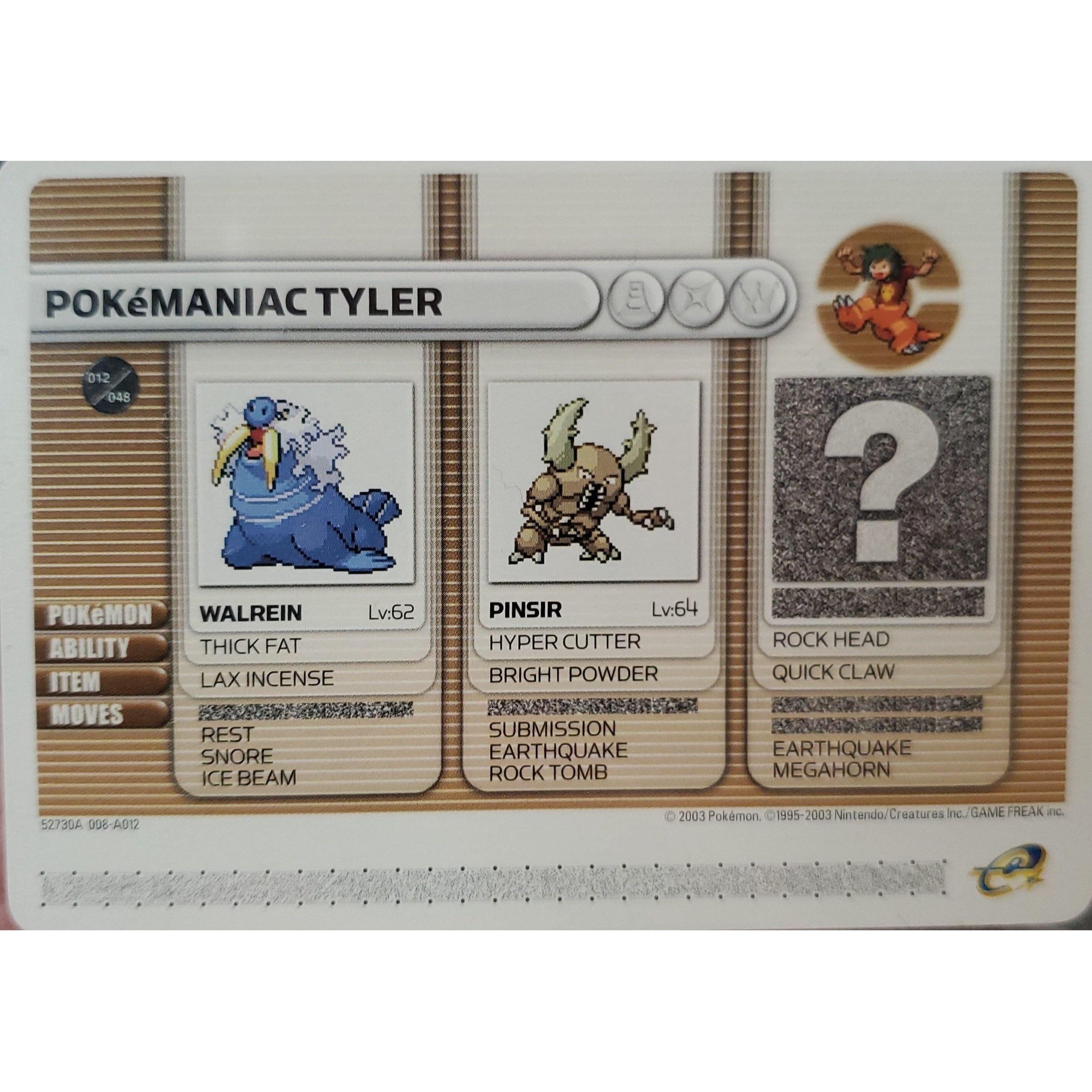 e-Reader - Pokemon Battle Card - Pokemaniac Tyler