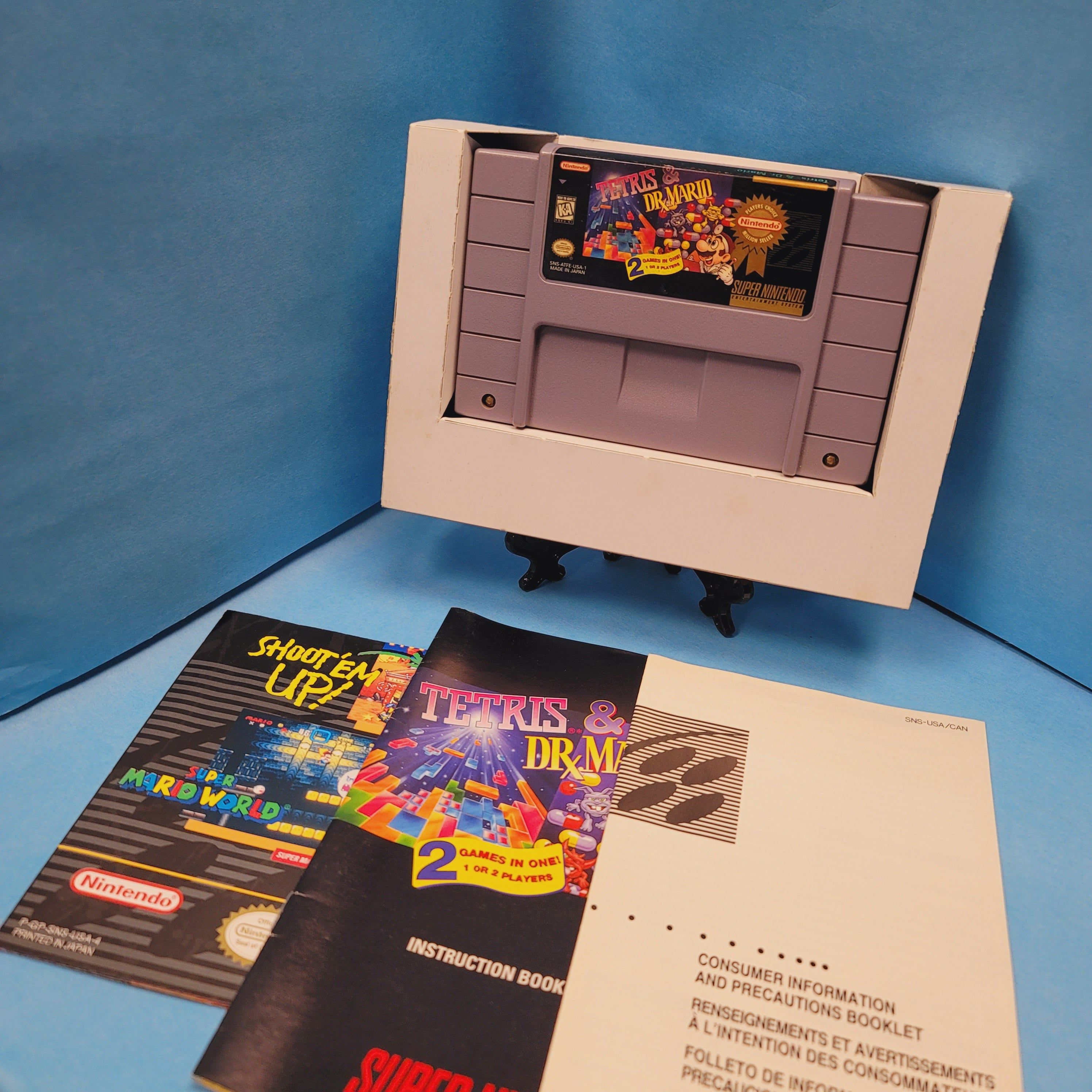 SNES - Tetris & Dr. Mario (Complete in Box / Player's Choice / A+ / With Manual)
