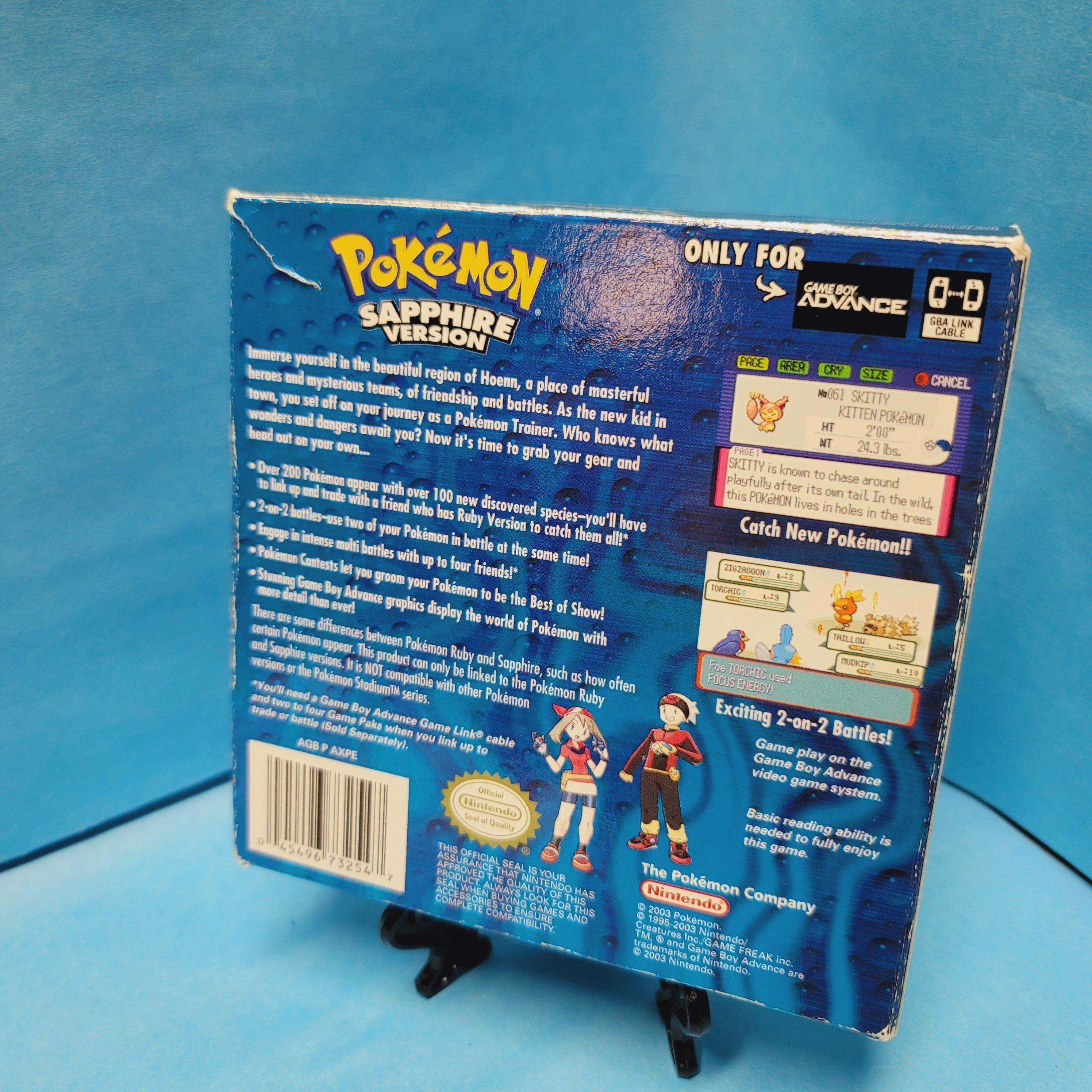 GBA - Pokemon Sapphire (Complete in Box / B+ / No Manual)
