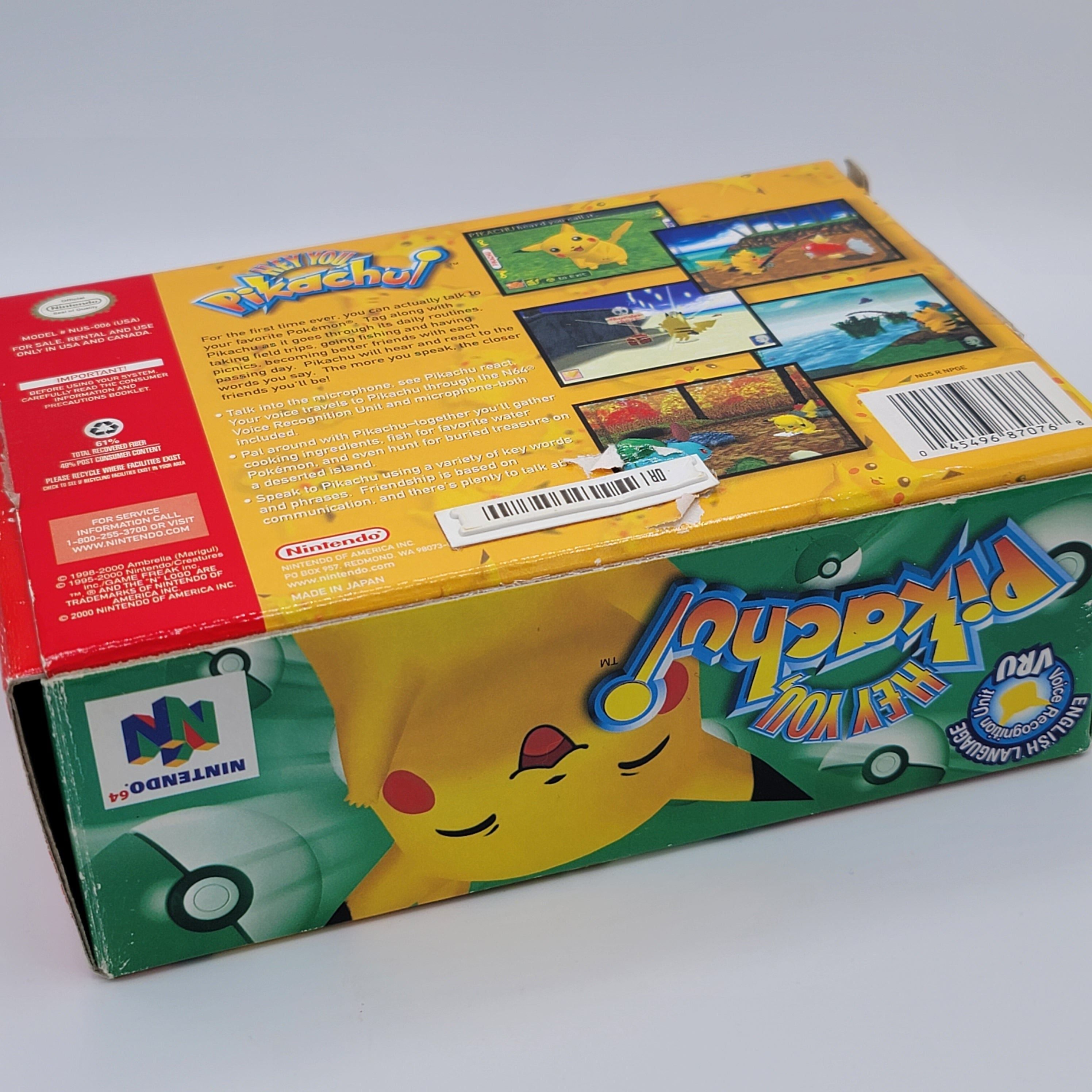 N64 - Hey You Pikachu (Complete in Box / B / With Manual / No Controller Clip or Mic Foam)