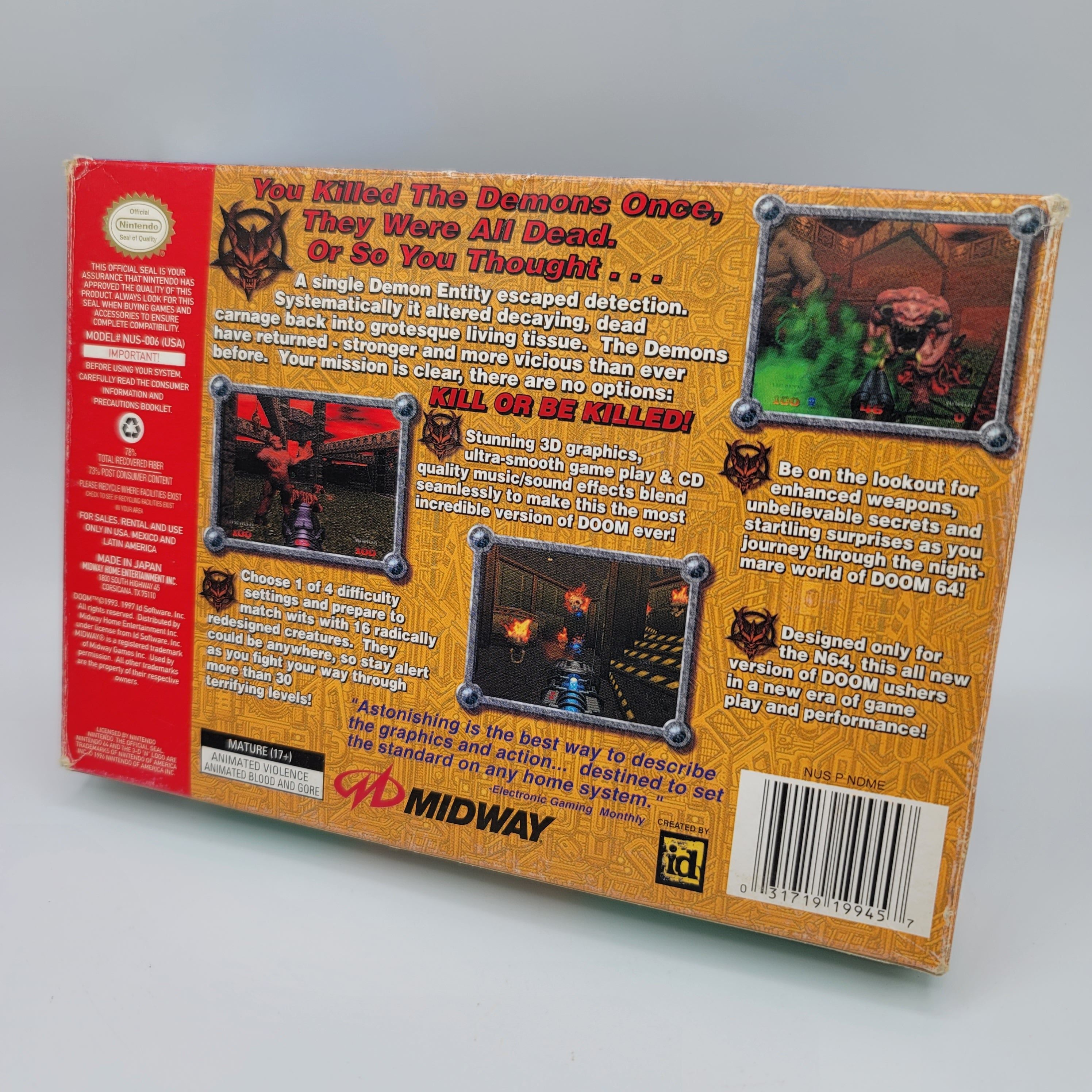 N64 - Doom 64 (Complete in Box / B / No Manual)