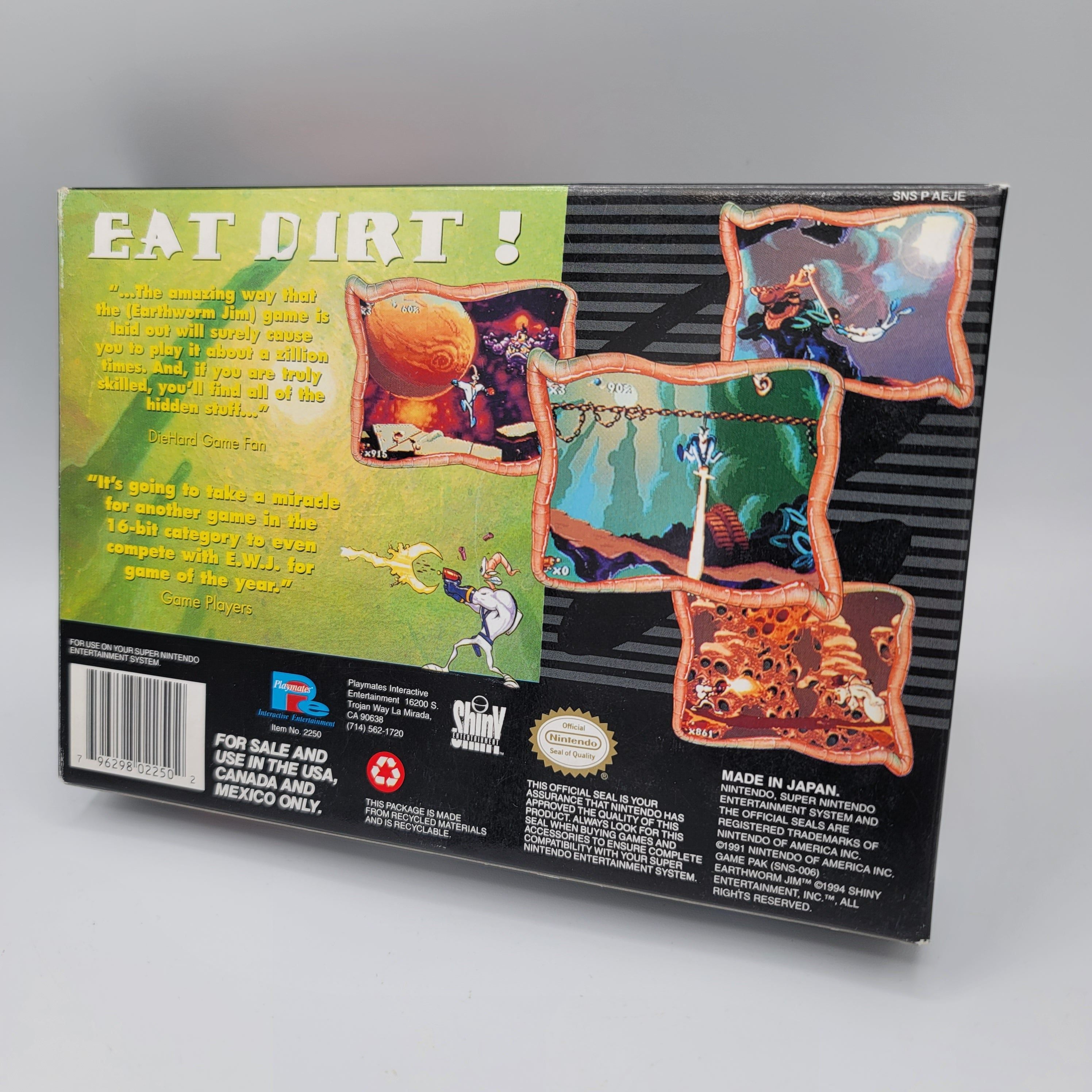 SNES - Earthworm Jim (Complete in Box / A+ / With Manual & Poster)