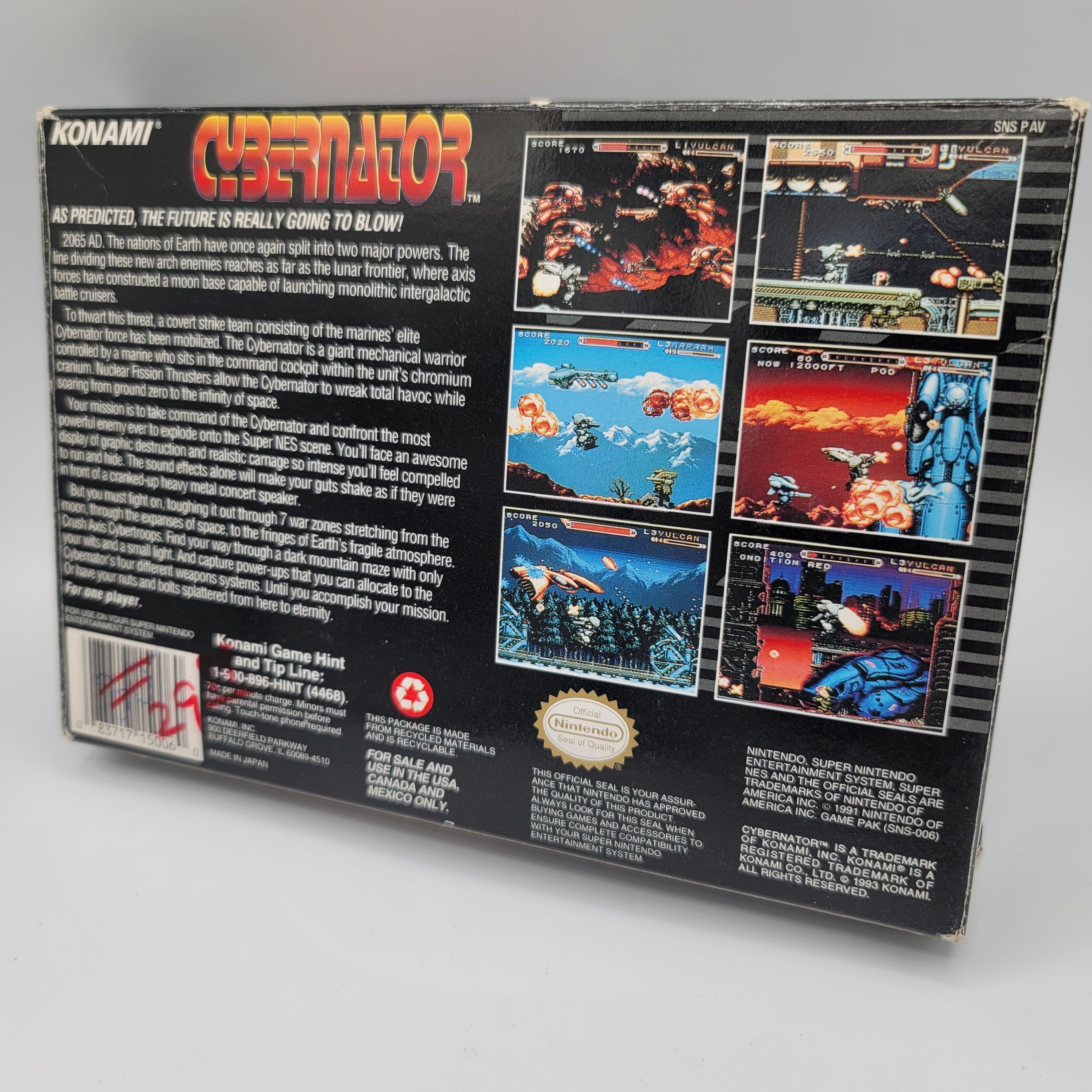 SNES - Cybernator (Complete in Box / B+ / With Manual)
