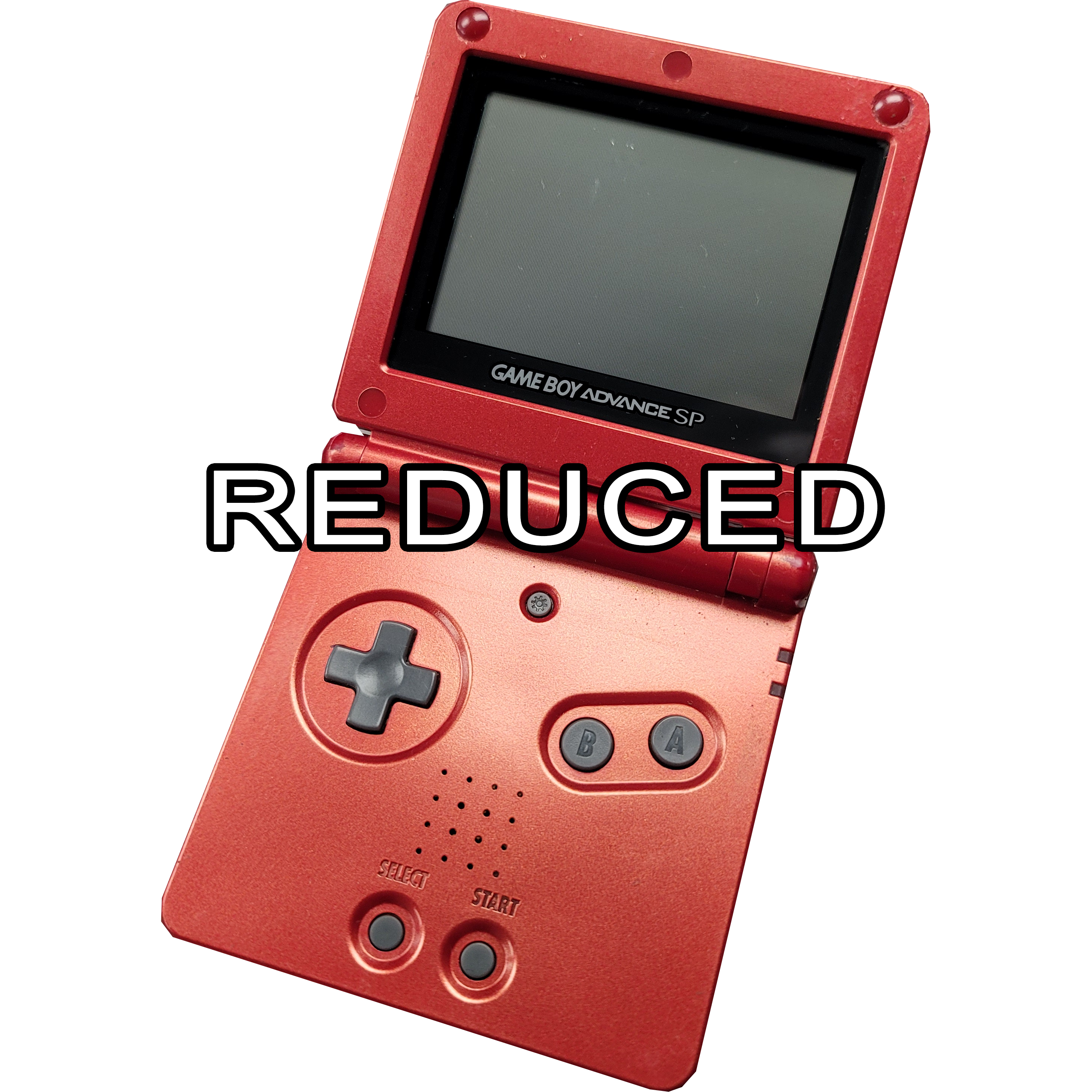 Game Boy Advance SP System (Front Lit) (Flame Red / Dots on Screen)