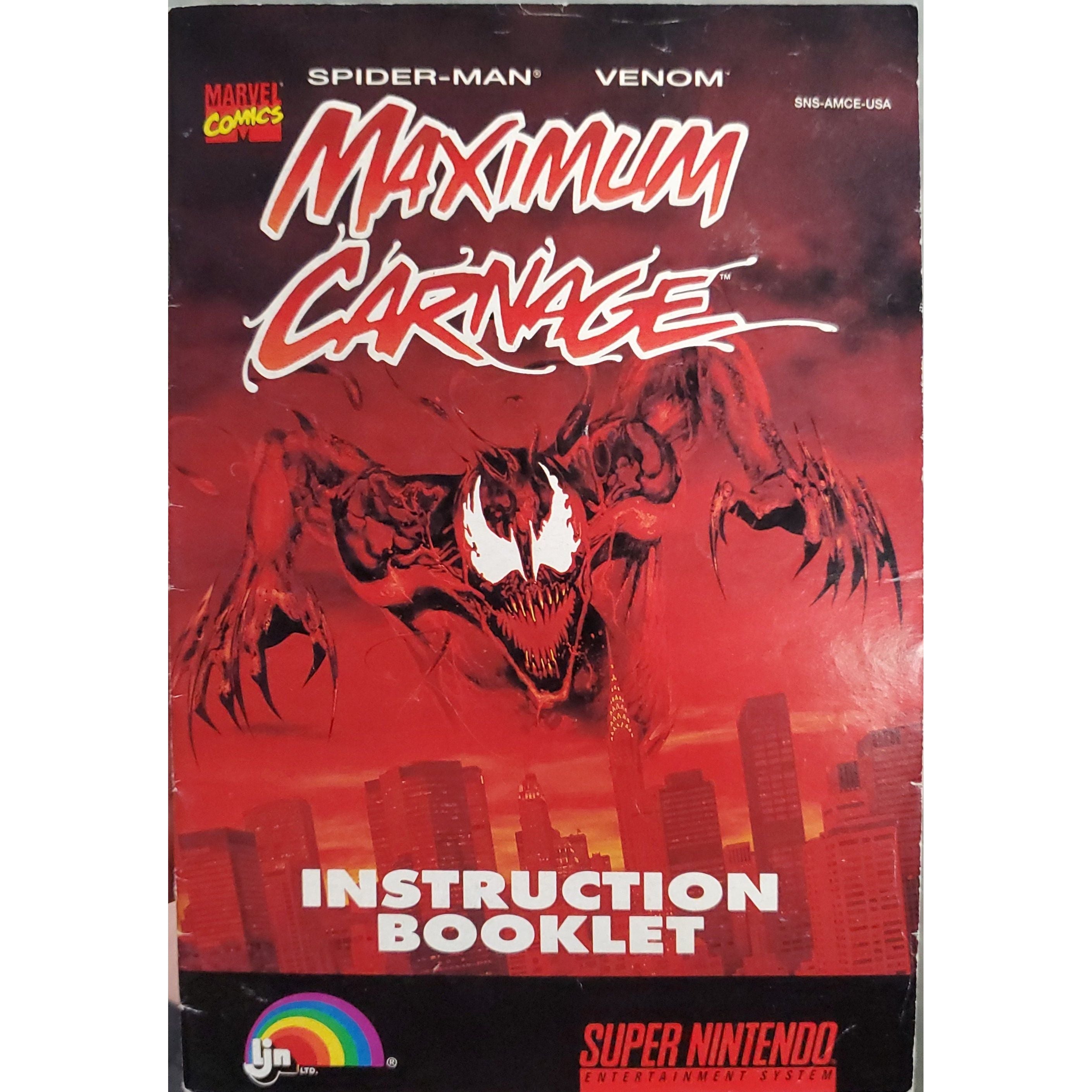 SNES - Spider-Man & Venom Maximum Carnage (Manual)