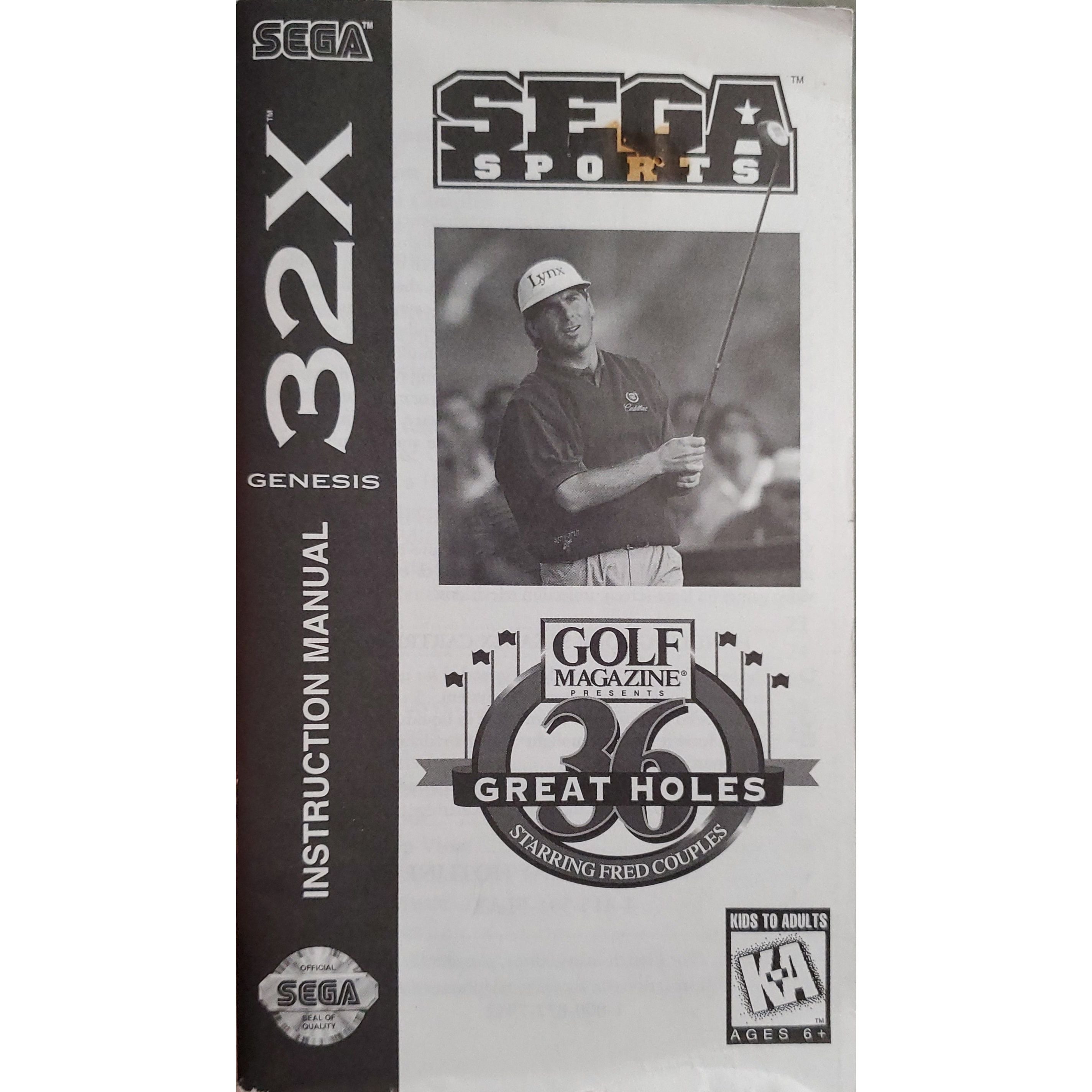 32X - Golf Magazine Presents 36 Great Holes Starring Fred Couples (Manual)