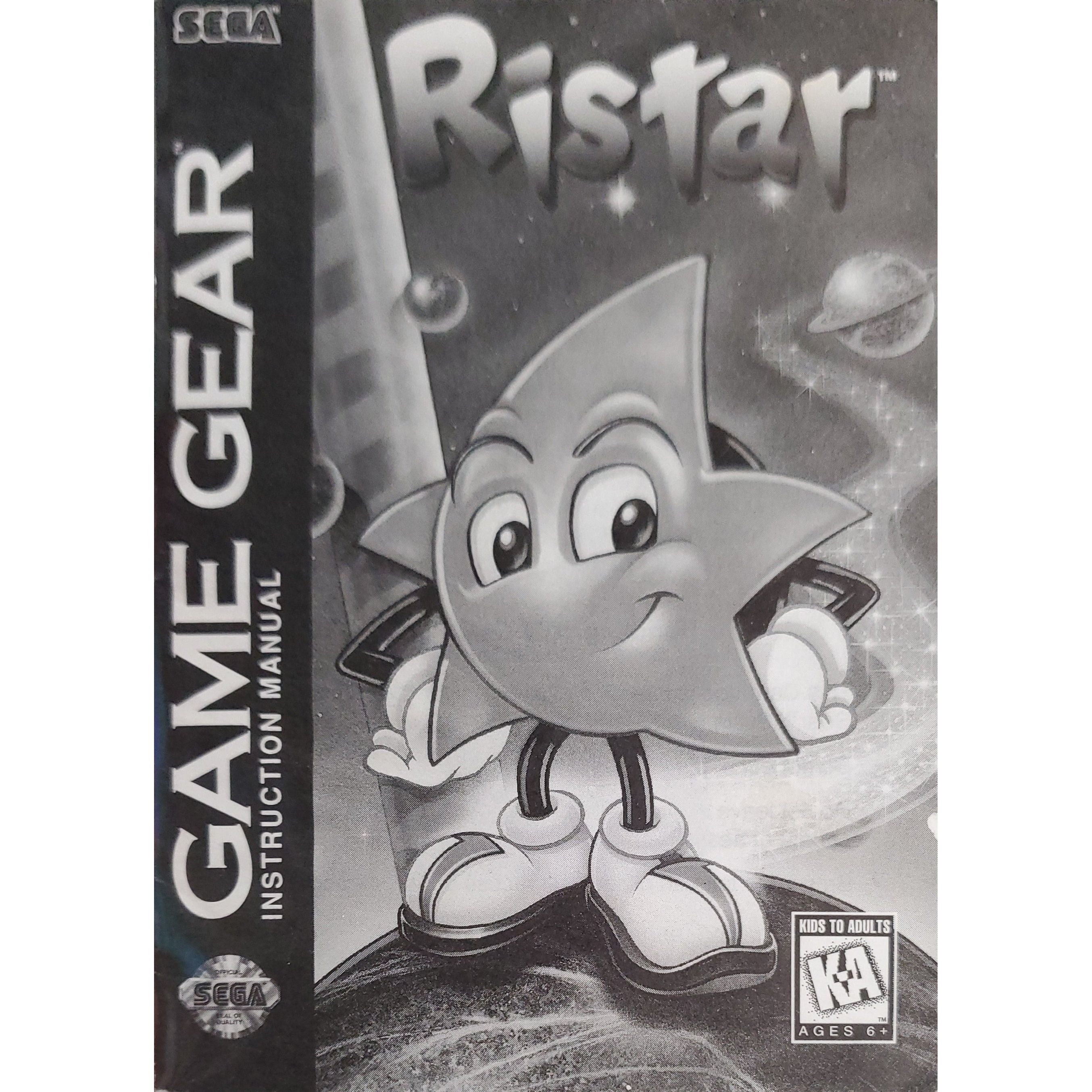 GameGear - Ristar (Monochromatic Manual)