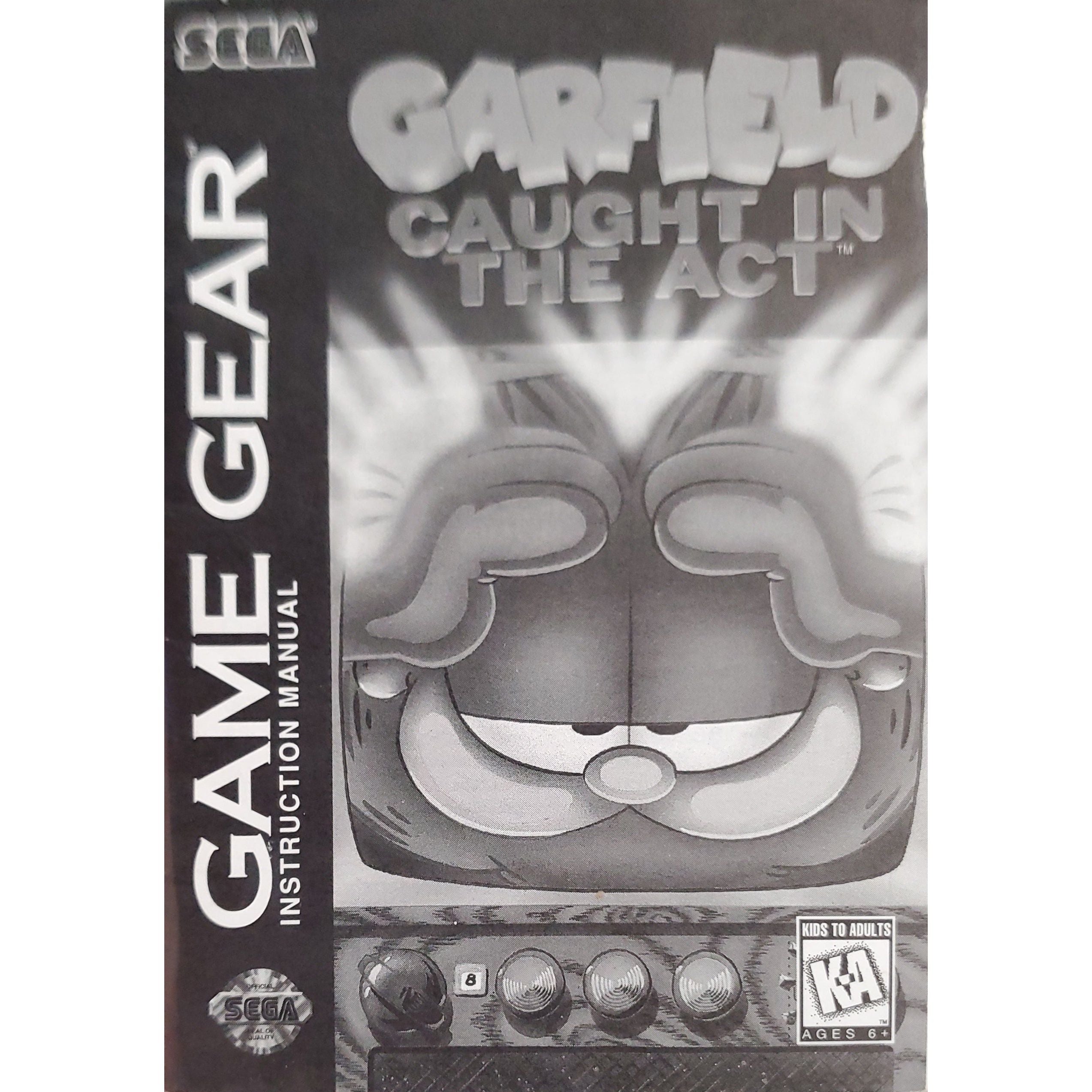 GameGear - Garfield Caught In The Act (Monochromatic Manual)
