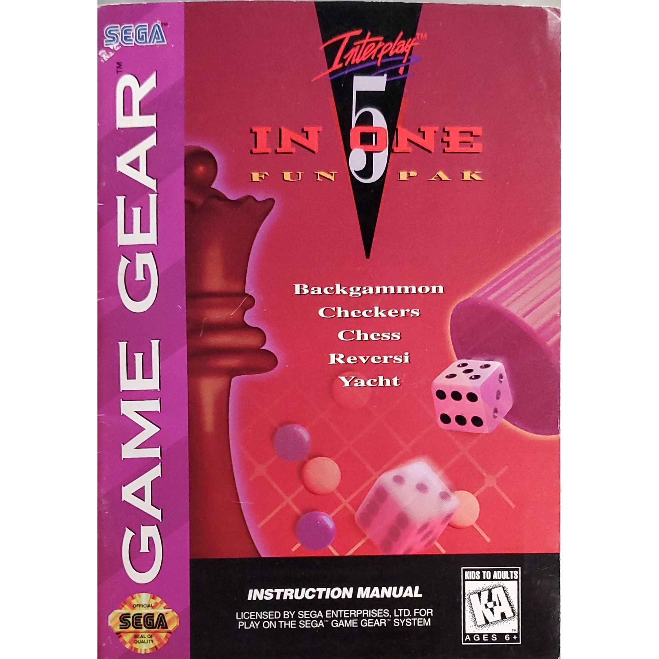 GameGear - 5 In One Fun Pak (Manual)