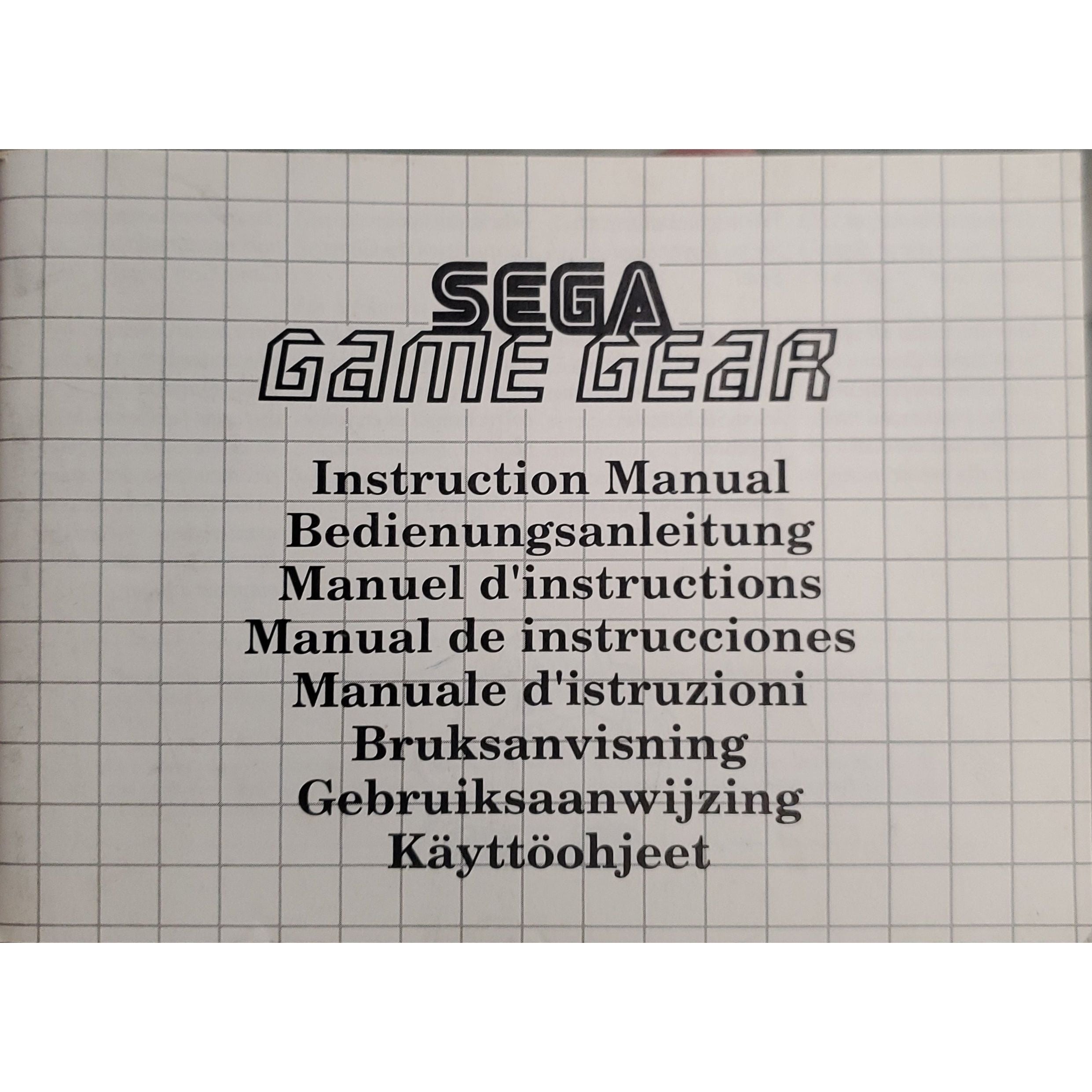 Sega Game Gear Instruction Manual