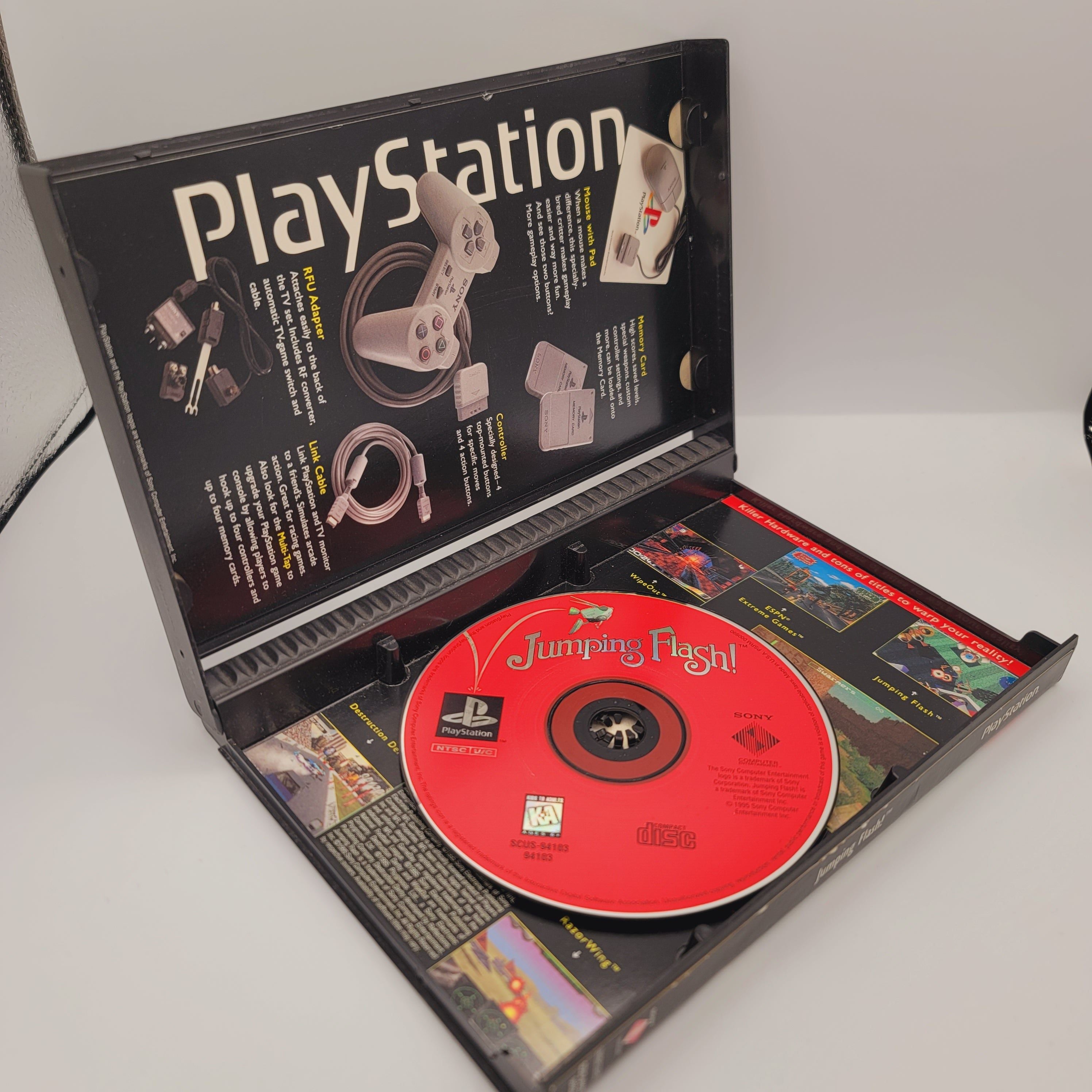 PS1 - Jumping Flash! (Long Box / Broken Case Spindle)