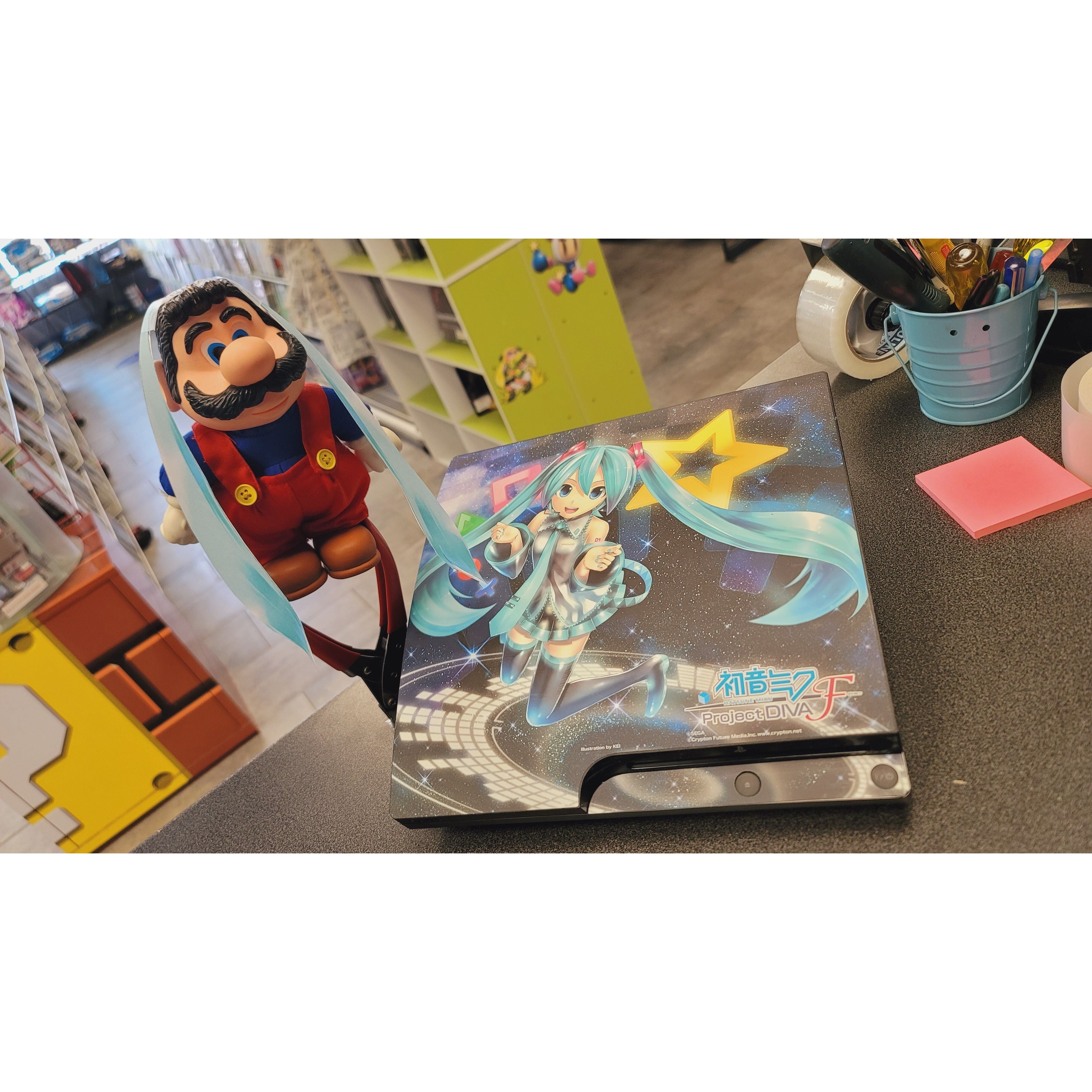 Playstation 3 Slim System 320GB - Project Diva F Miku Decal (No Controller)