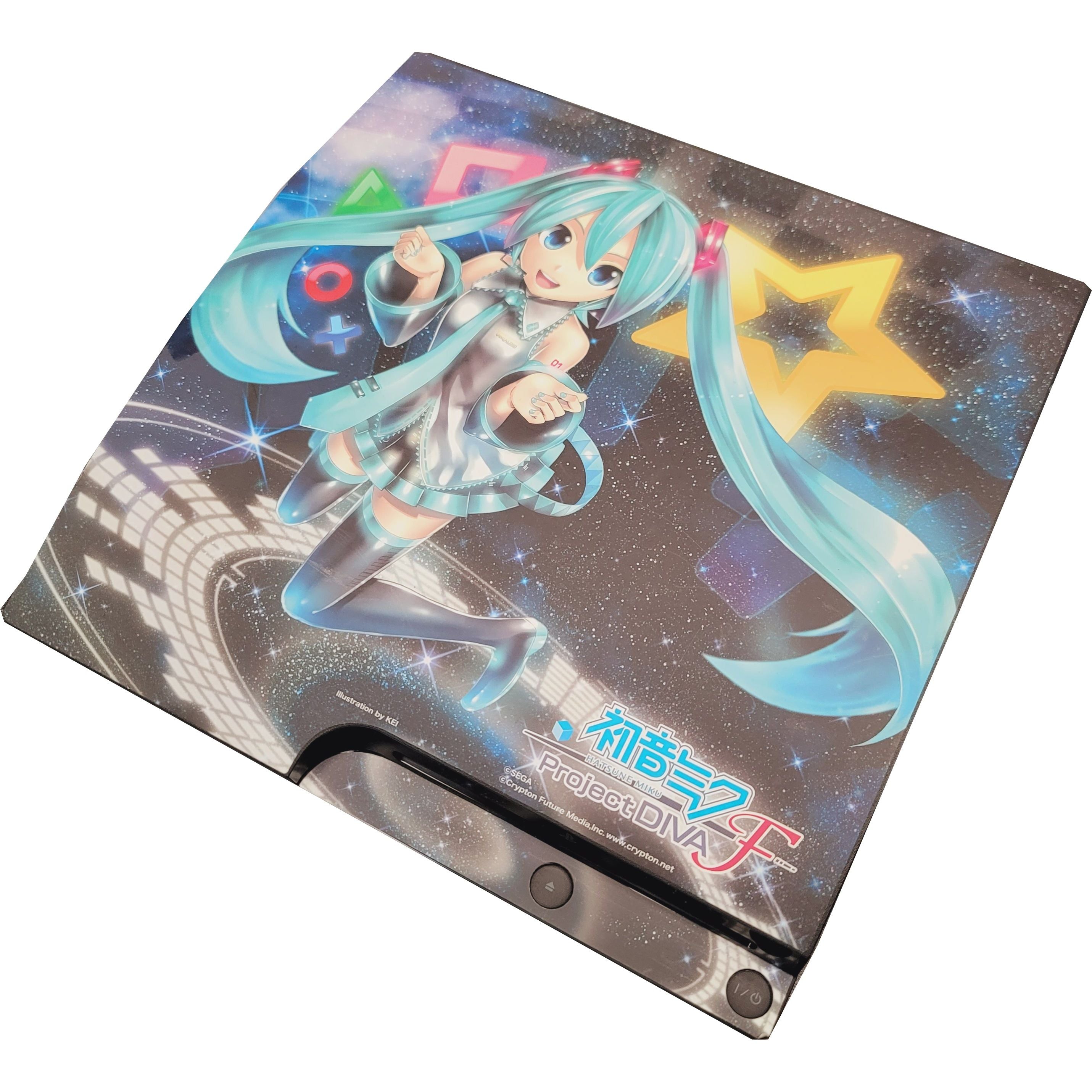 Playstation 3 Slim System 320GB - Project Diva F Miku Decal (No Controller)