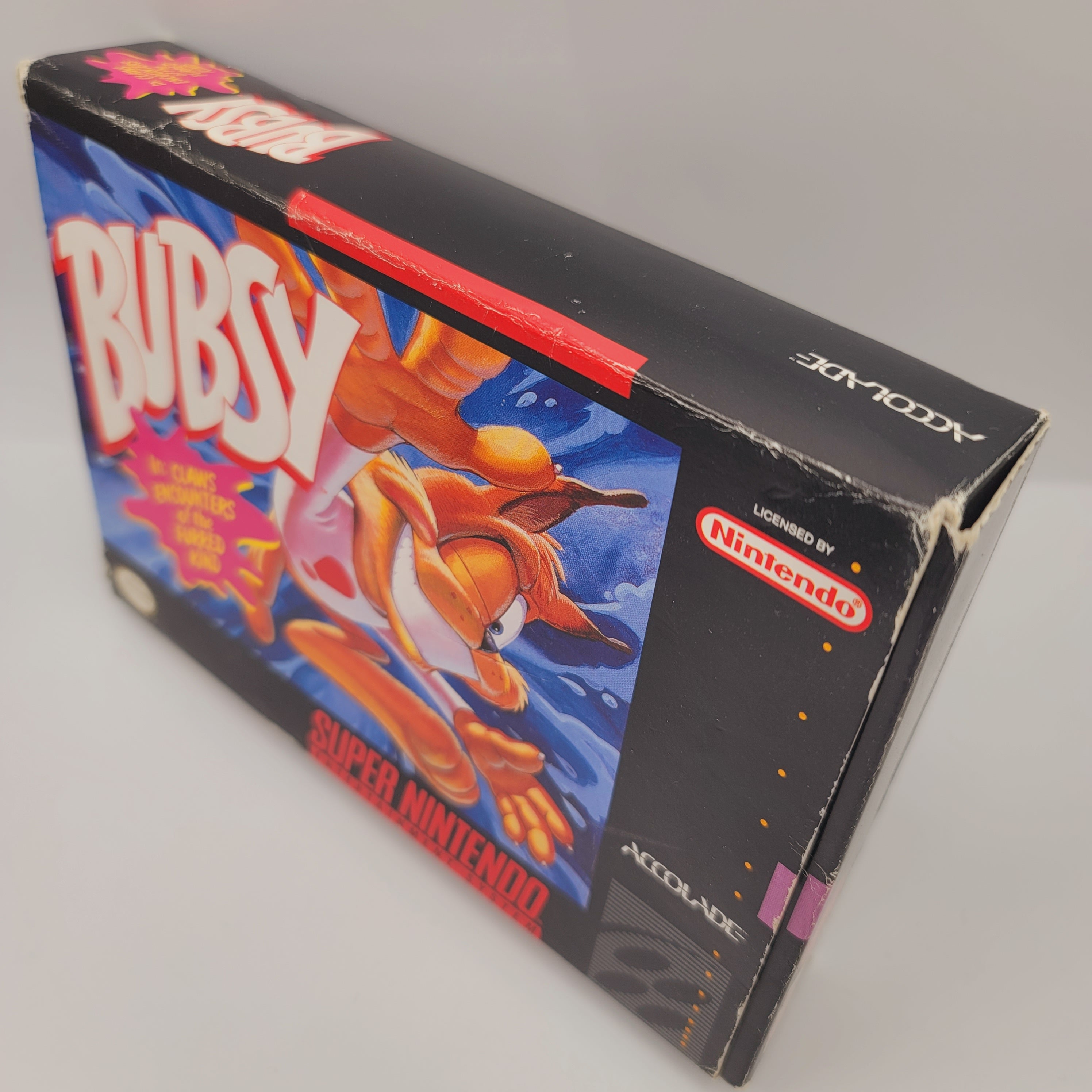 SNES - Bubsy In Claws Encounters of the Furred Kind (Complete in Box / B+ / With Manual)