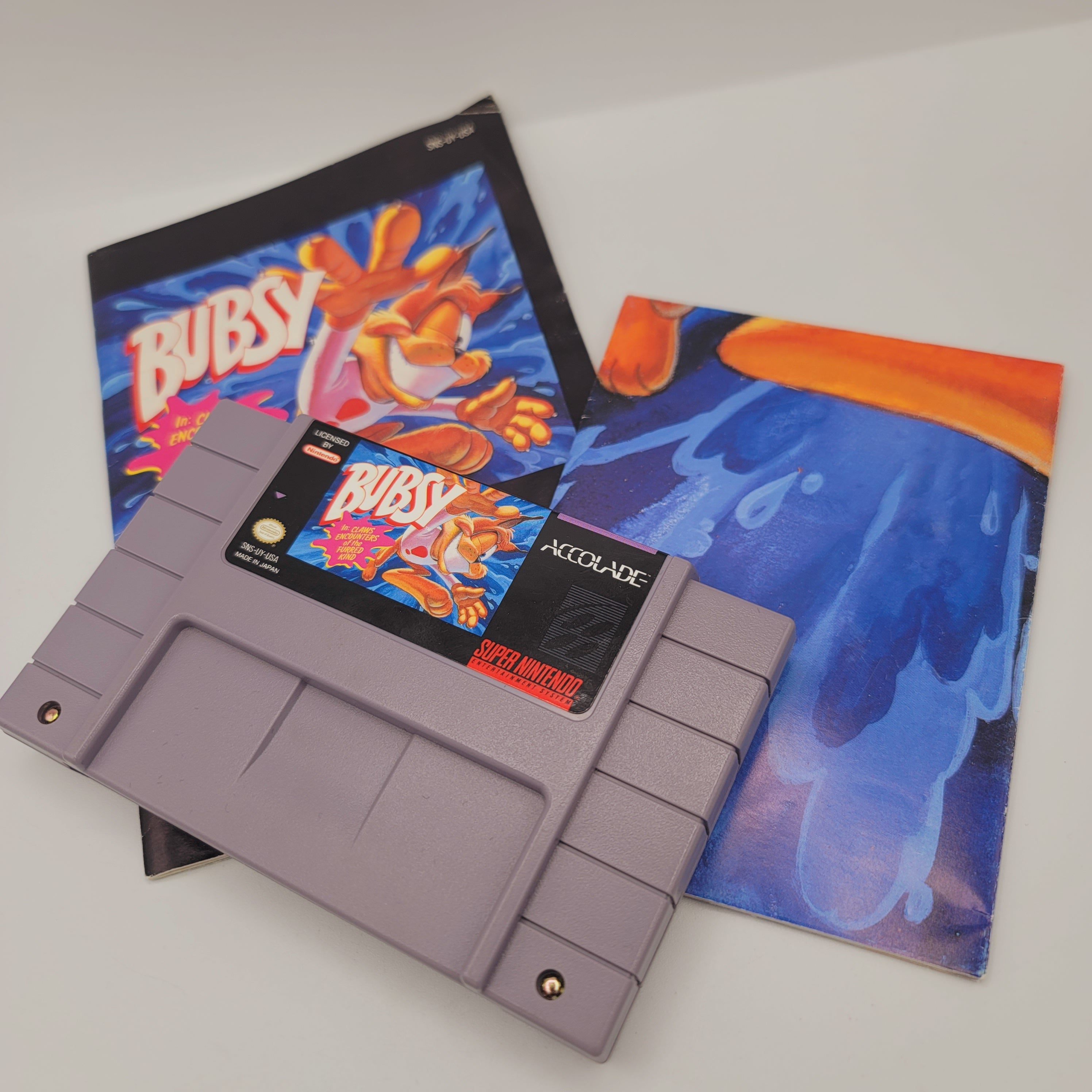 SNES - Bubsy In Claws Encounters of the Furred Kind (Complete in Box / B+ / With Manual)