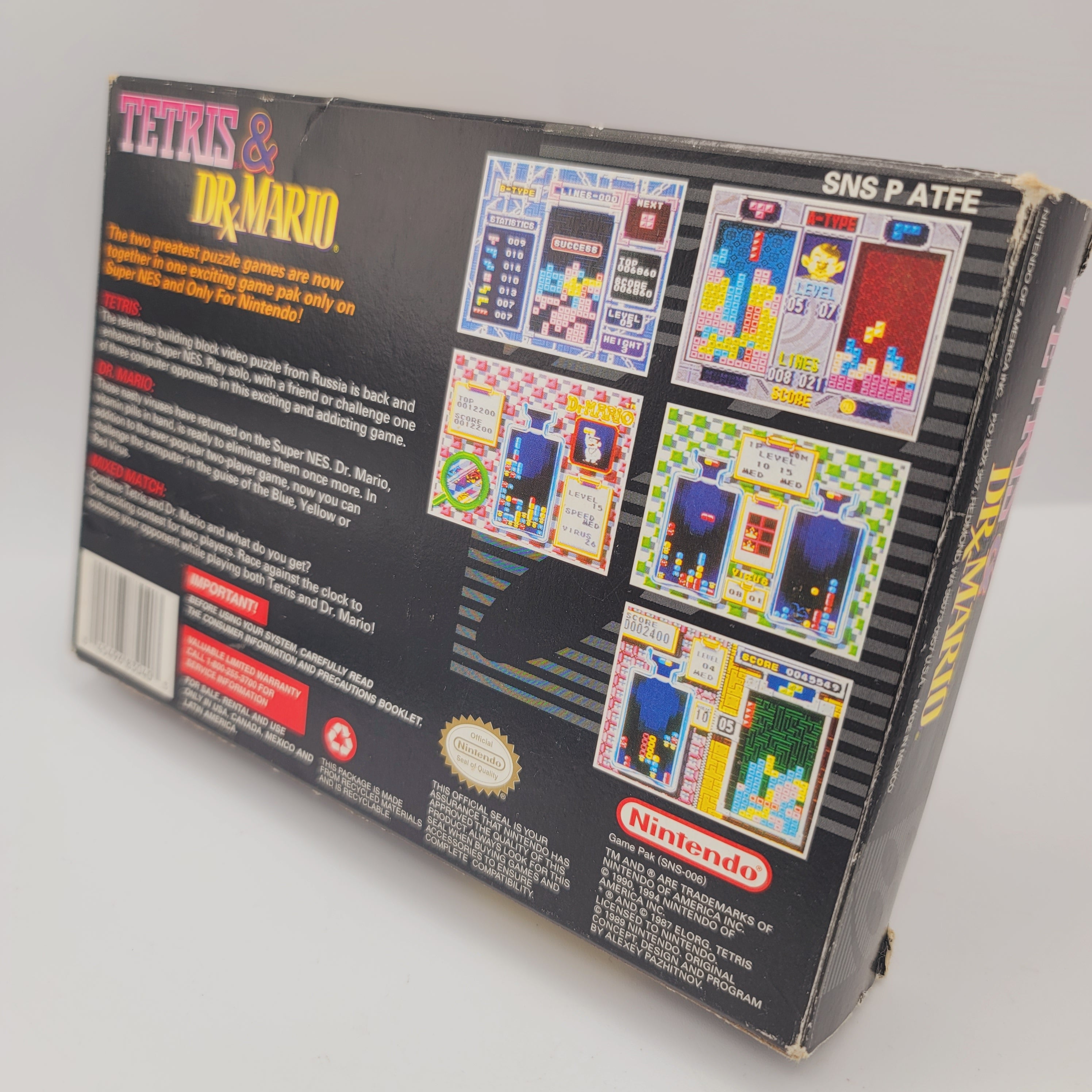 SNES - Tetris & Dr. Mario (Complete in Box / B+ / With Manual)