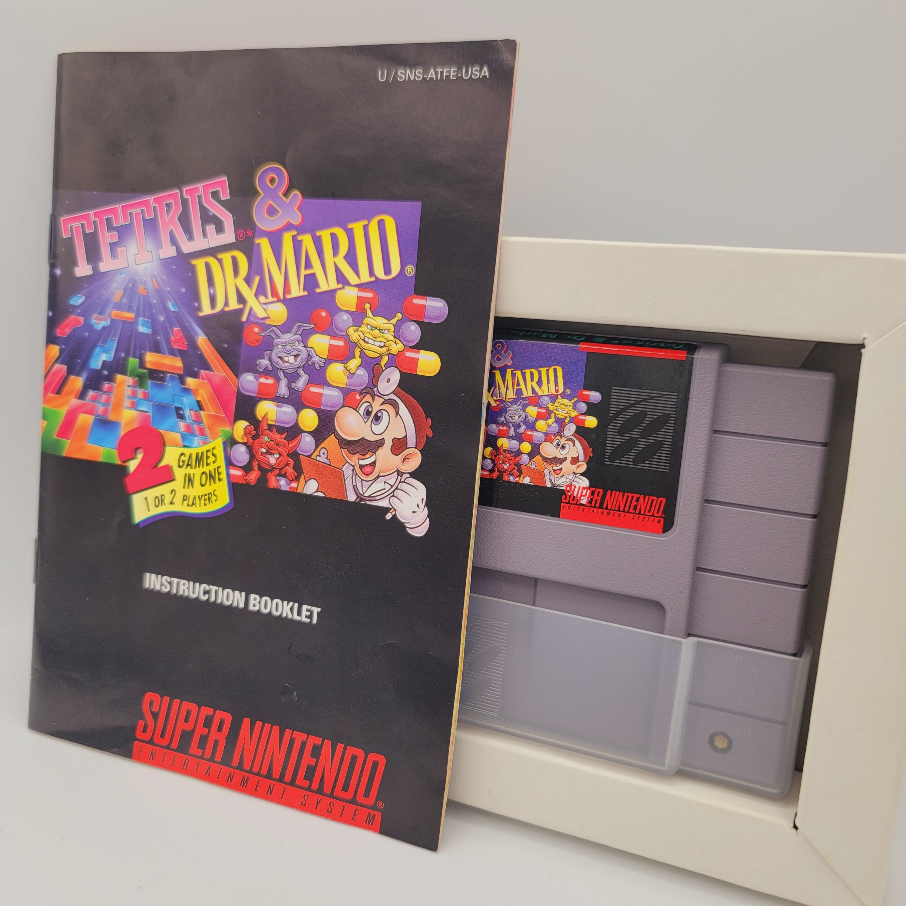 SNES - Tetris & Dr. Mario (Complete in Box / B+ / With Manual)