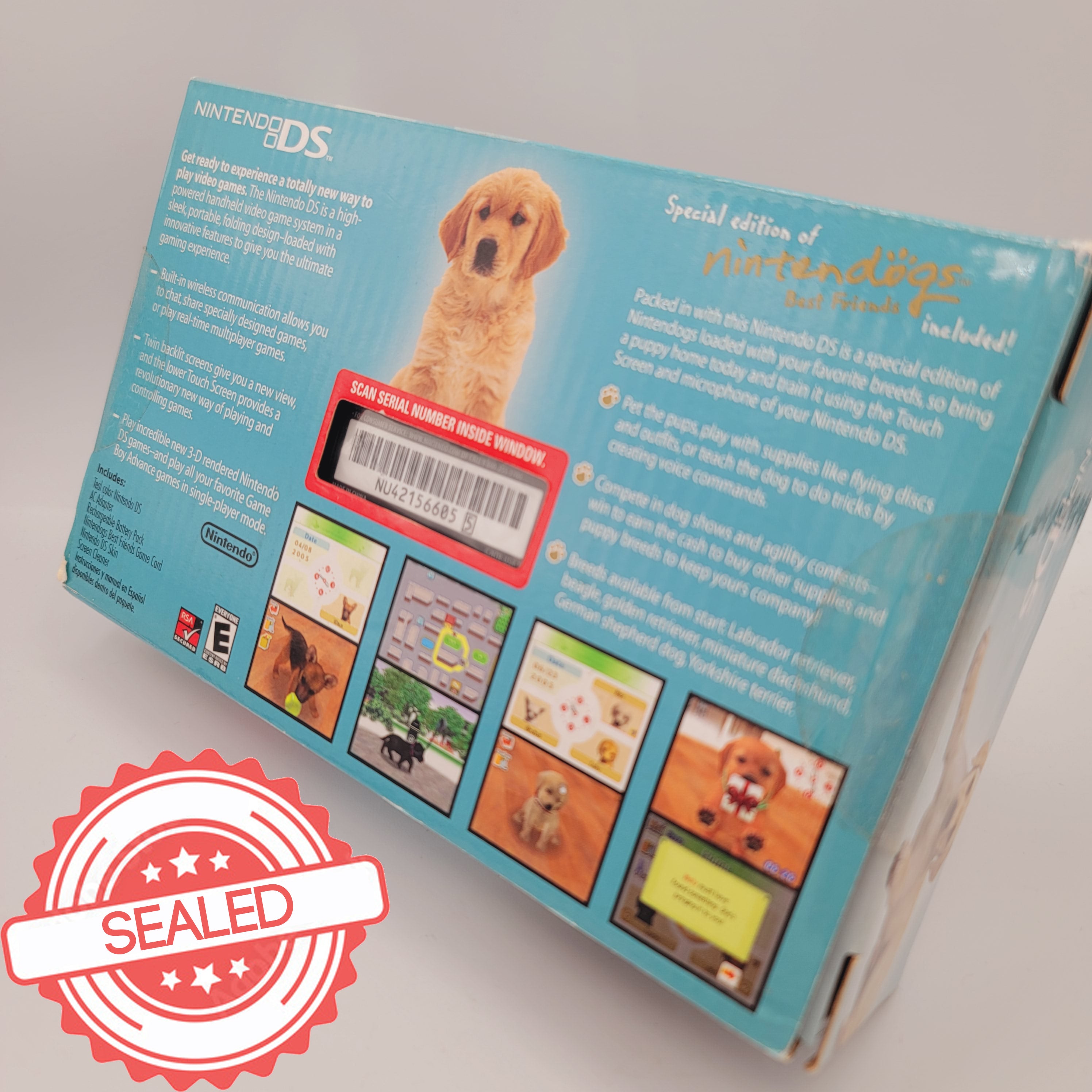 DS Original System Nintendogs Best Friend Teal Sealed Box