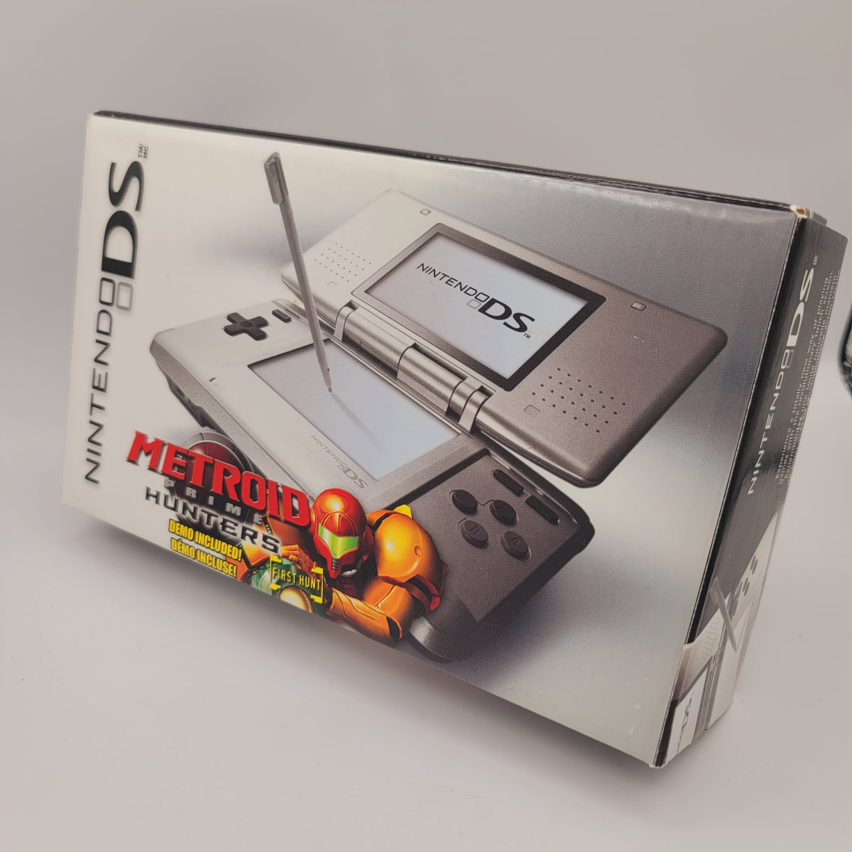 DS Original System - Complete in Box (Silver with Metroid Prime Hunters Demo)