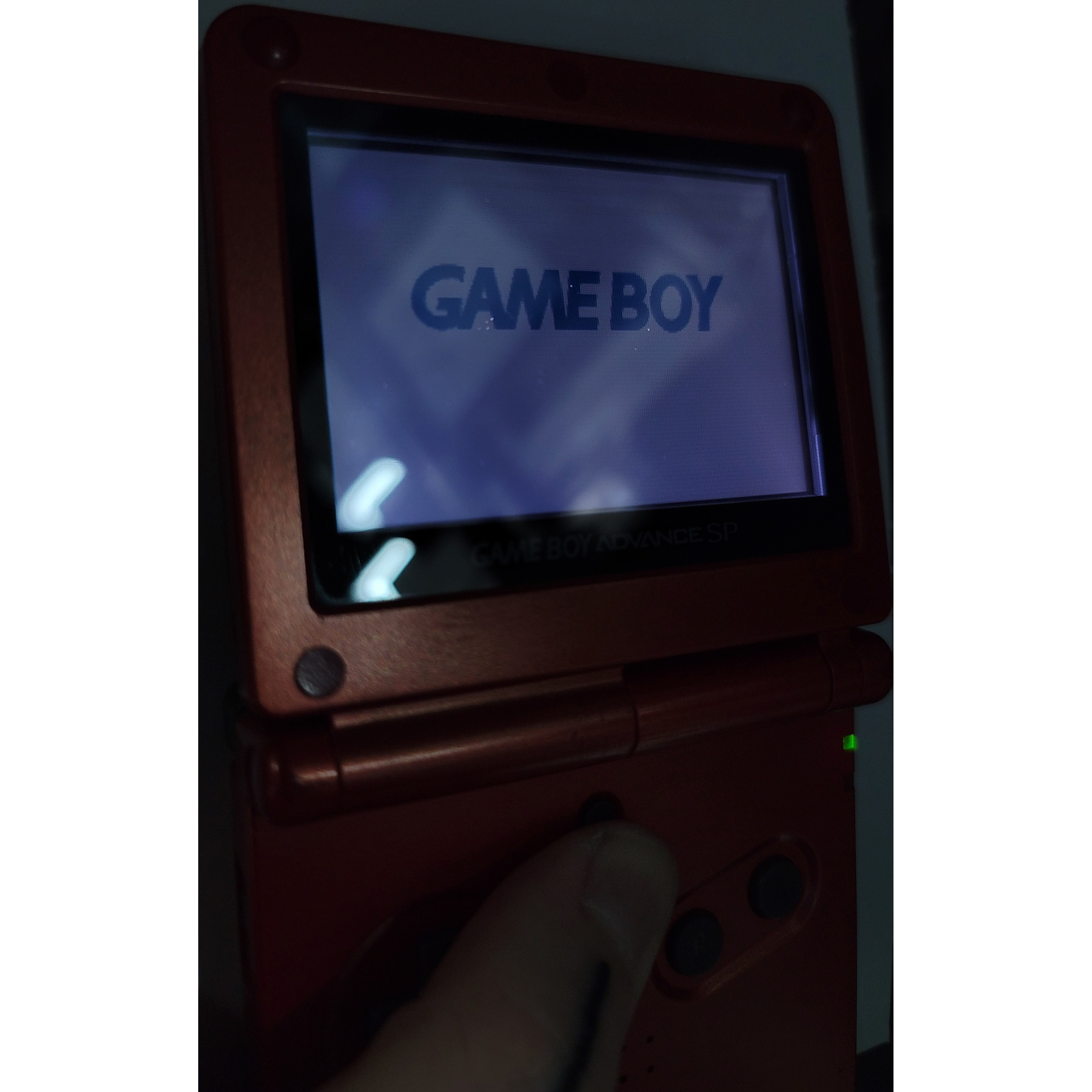 Game Boy Advance SP System (Front Lit) (Flame Red / Dots on Screen)
