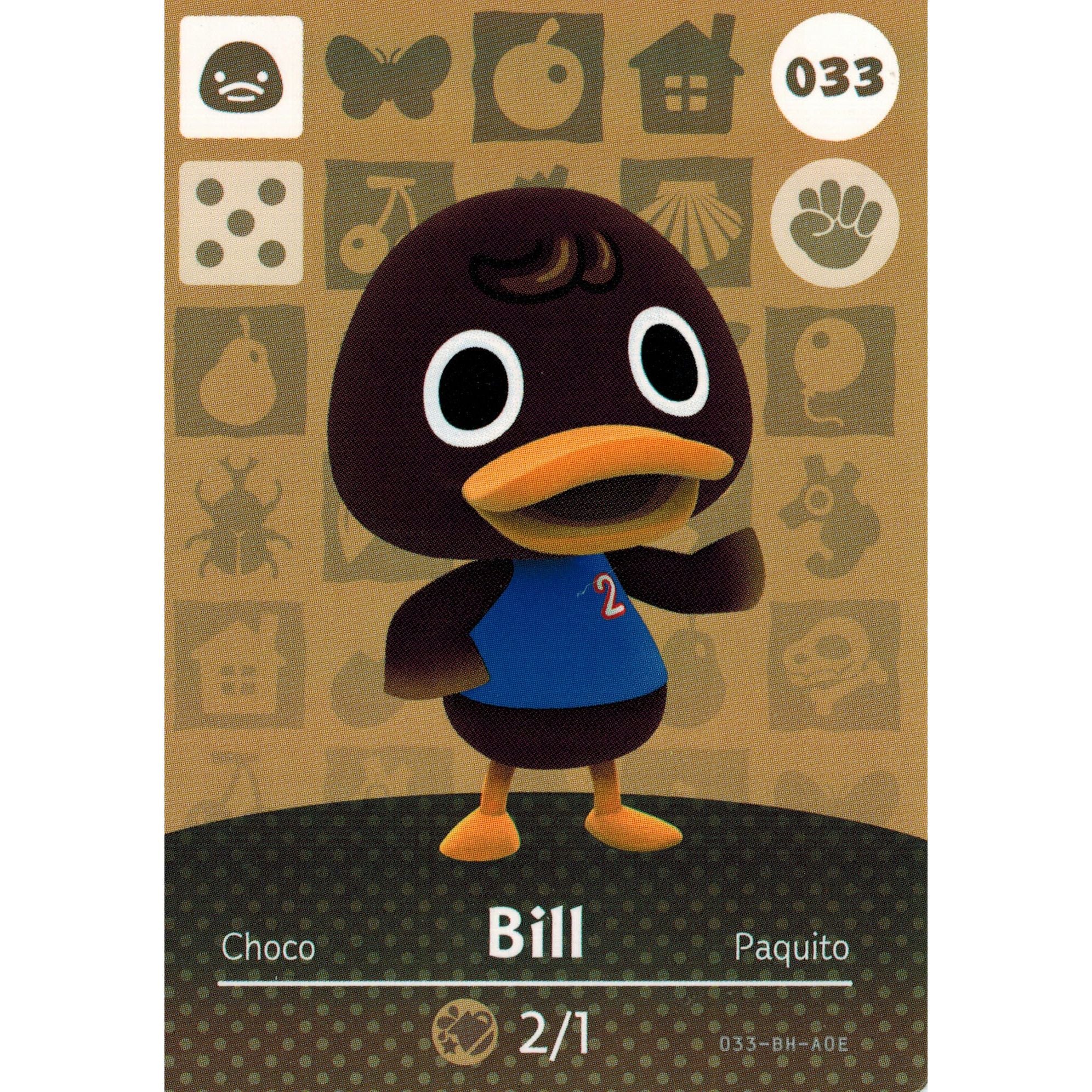 Amiibo - Animal Crossing Bill Card (#033)