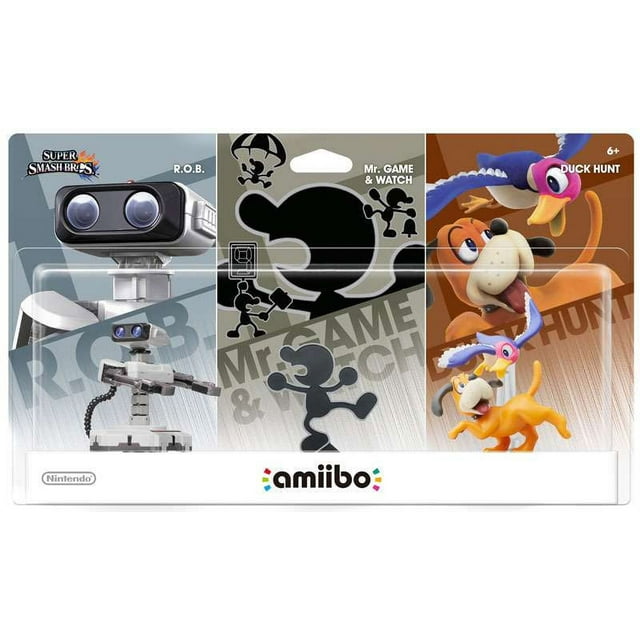 Amiibo - Super Smash Bros R.O.B., Mr. Game & Watch, Duck Hunt Triple Pack