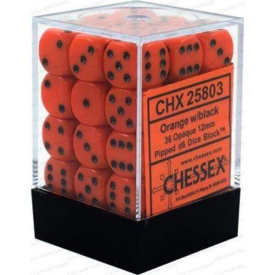 Dice - 36 D6 Piece Opaque Dice Set (Orange/Black)