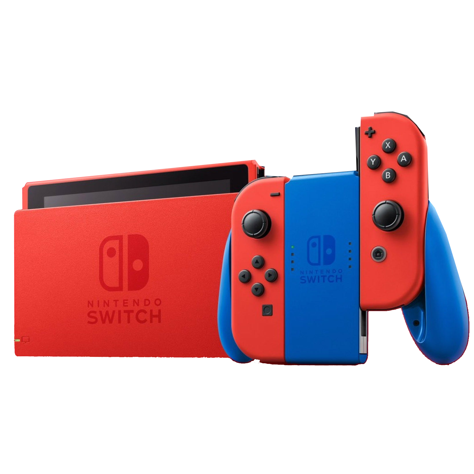 Nintendo Switch System - Mario Red Edition (Black Joy-Con Straps)