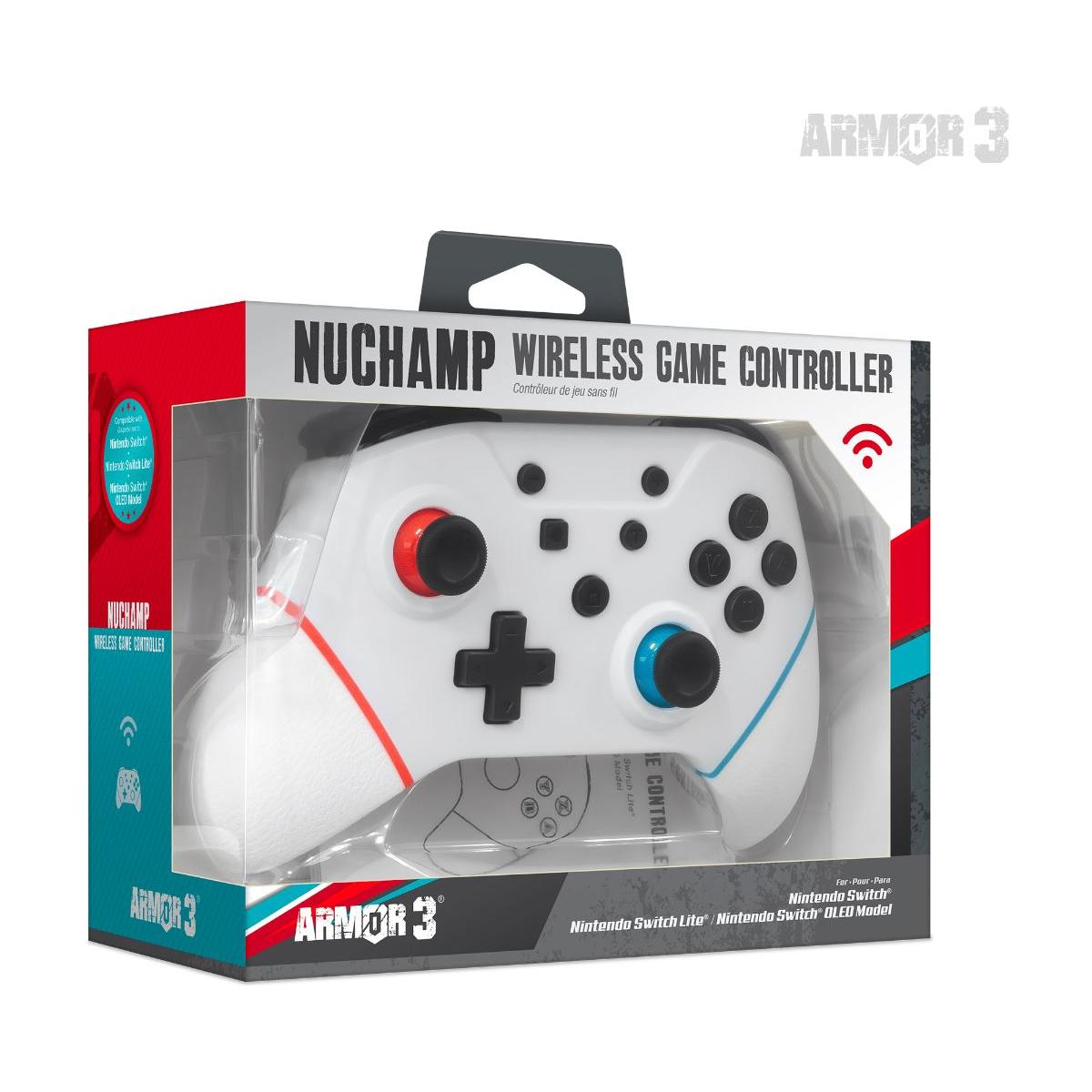 NuChamp Wireless Controller for Nintendo Switch (White)