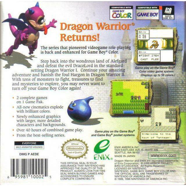 GBC - Dragon Warrior 1 & 2 (cartouche uniquement)