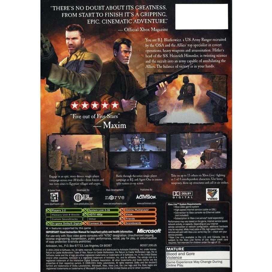 XBOX - Return to Castle Wolfenstein: Tides of War