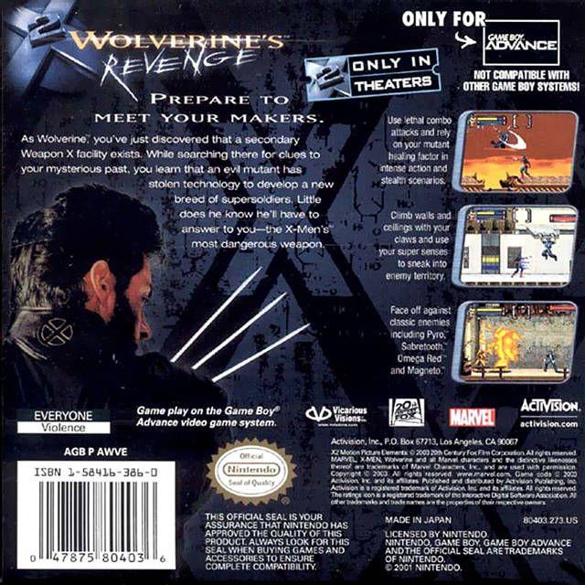GBA - X2 Wolverine's Revenge (cartouche uniquement)
