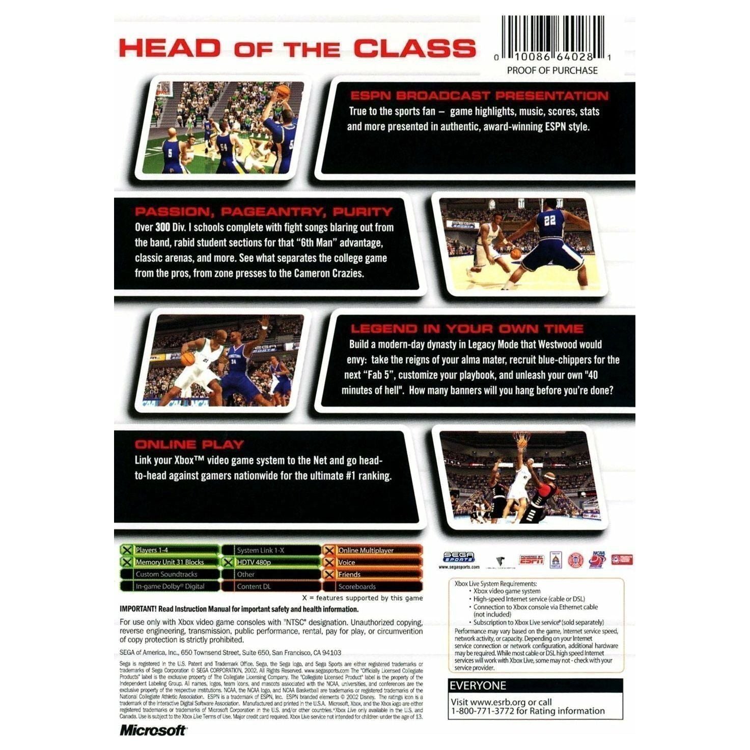 XBOX - NCAA College Basketball 2K3