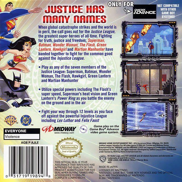 GBA - Justice League Injustice for All (Cartridge Only)
