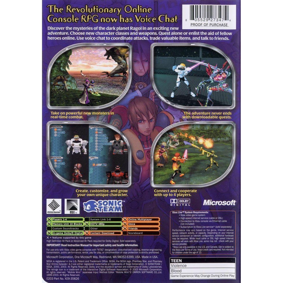 XBOX - Phantasy Star Online Épisode I et II