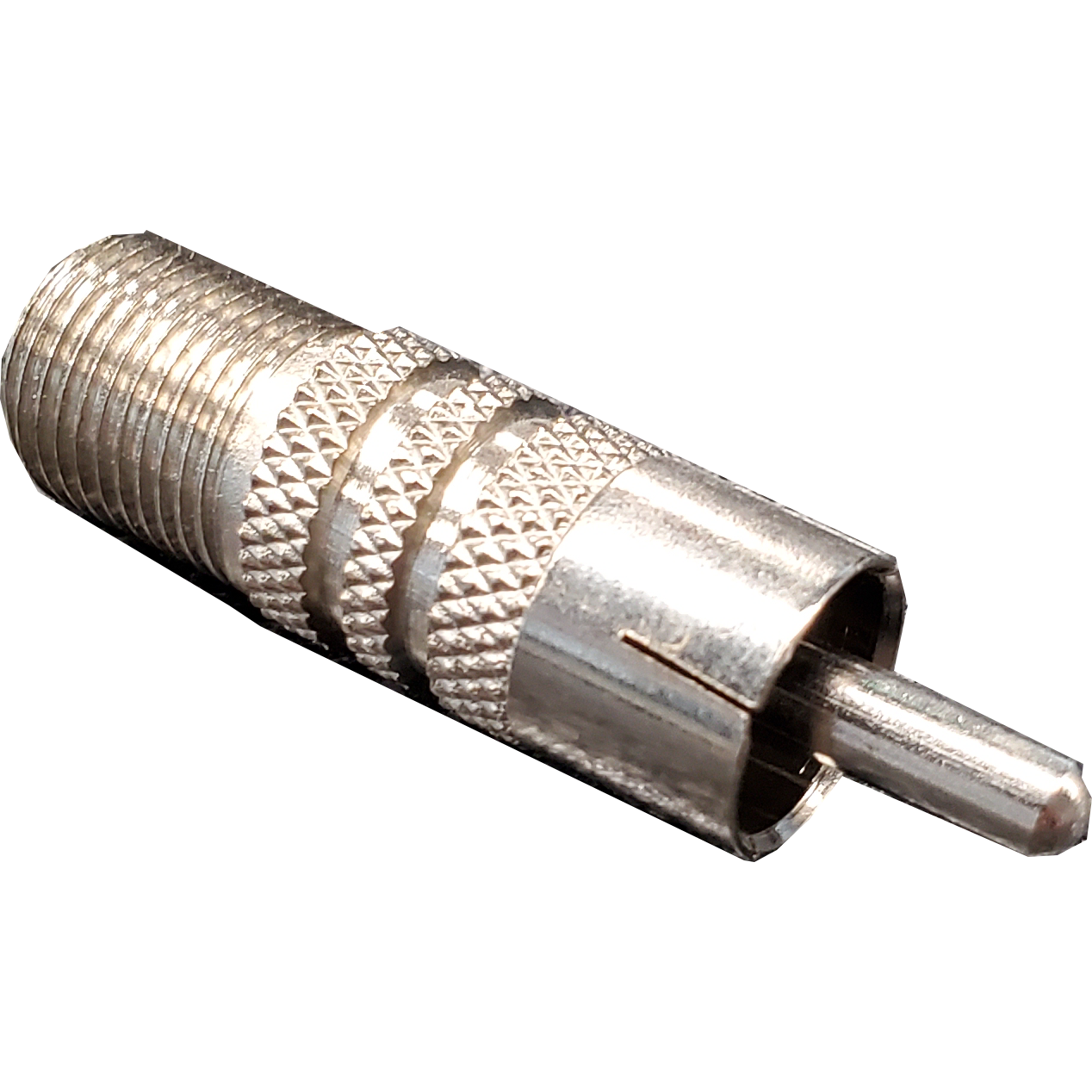 Male Composite RCA to Female Screw-on Coax