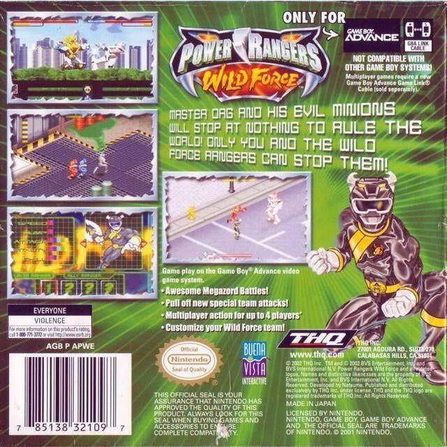 GBA - Power Rangers - Wild Force (Cartridge Only)