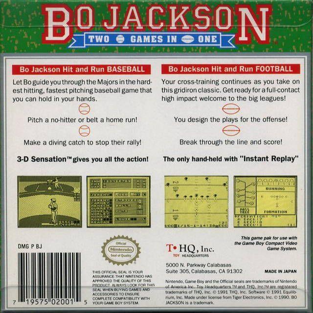 GB - Bo Jackson - Two Games in One (Cartridge Only)