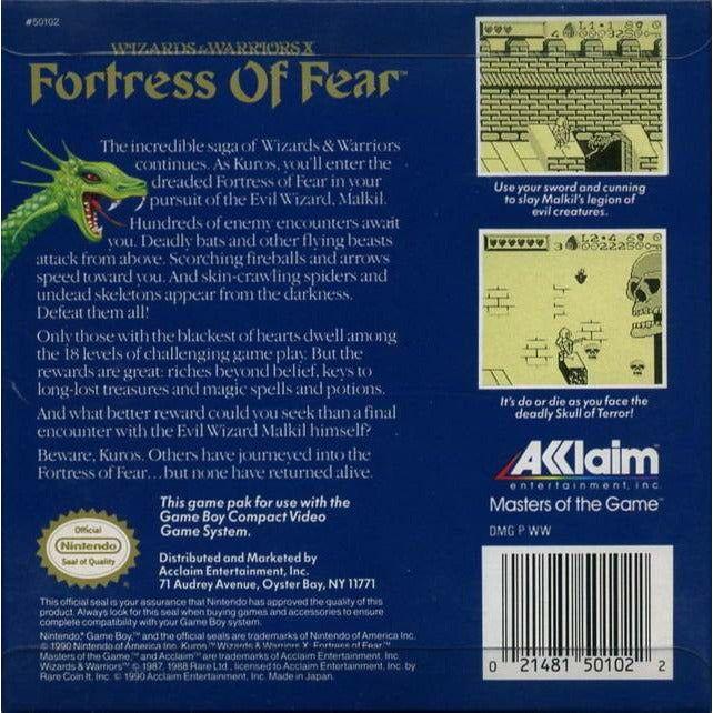 GB - Fortress of Fear Wizards & Warriors X (Cartridge Only)