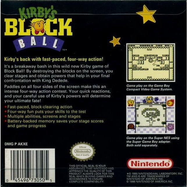 GB - Kirby's Block Ball (cartouche uniquement)