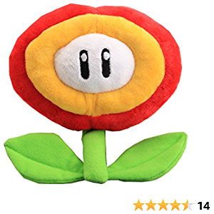 Mario Fire Flower Power Peluche 7 pouces