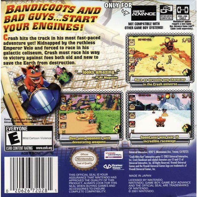 GBA - Crash Nitro Kart (Cartridge Only)