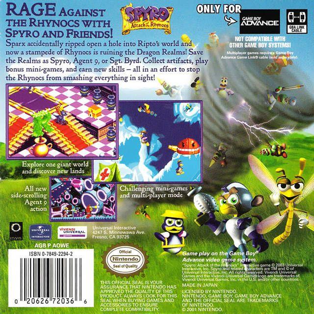 GBA - Spyro Attack of the Rhynocs (Cartridge Only)