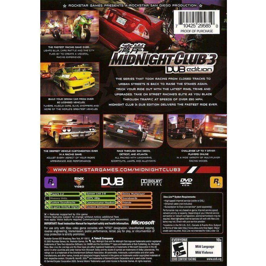 XBOX - Midnight Club 3 DUB Edition