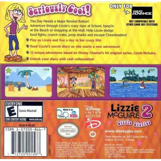 GBA - Lizzie McGuire 2 - Lizzie Diaries (cartouche uniquement)