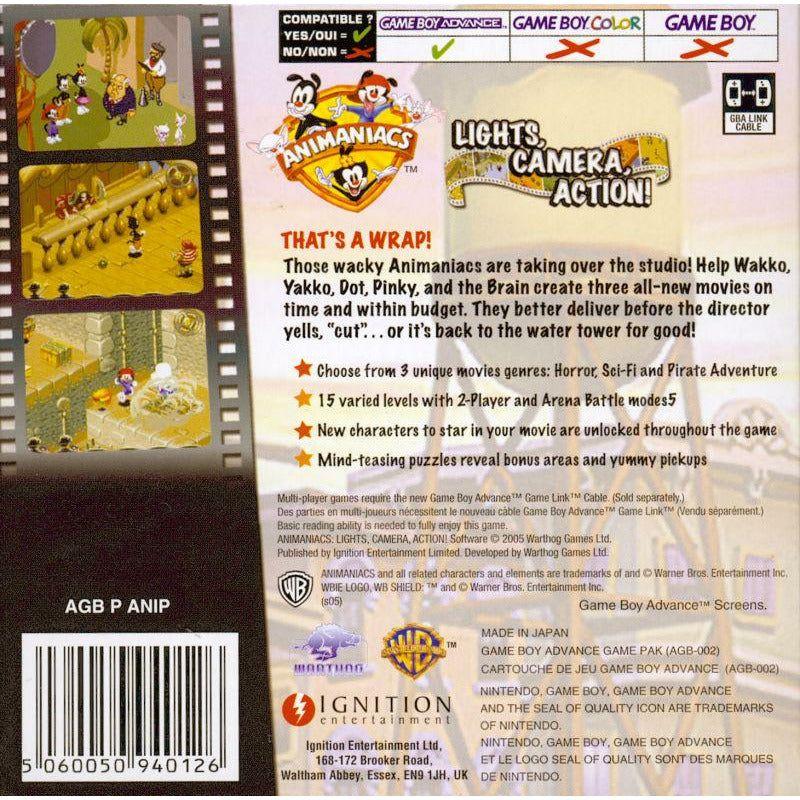 GBA - Animaniacs Lights, Camera, Action! (PAL) (Complete in Box)