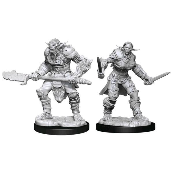 D&D - Minis - Nolzurs Marvelous Miniatures - Bugbear Male Barbarian & Bugbear Female Rogue