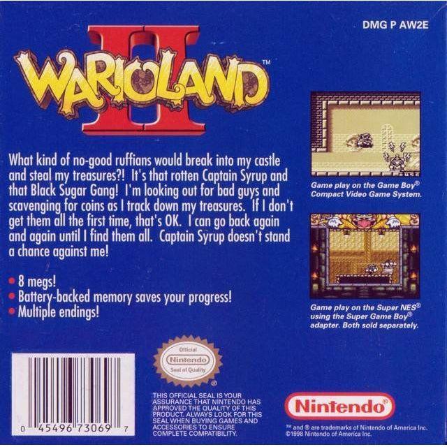 GB - Wario Land II (Cartridge Only / Black Cartridge)