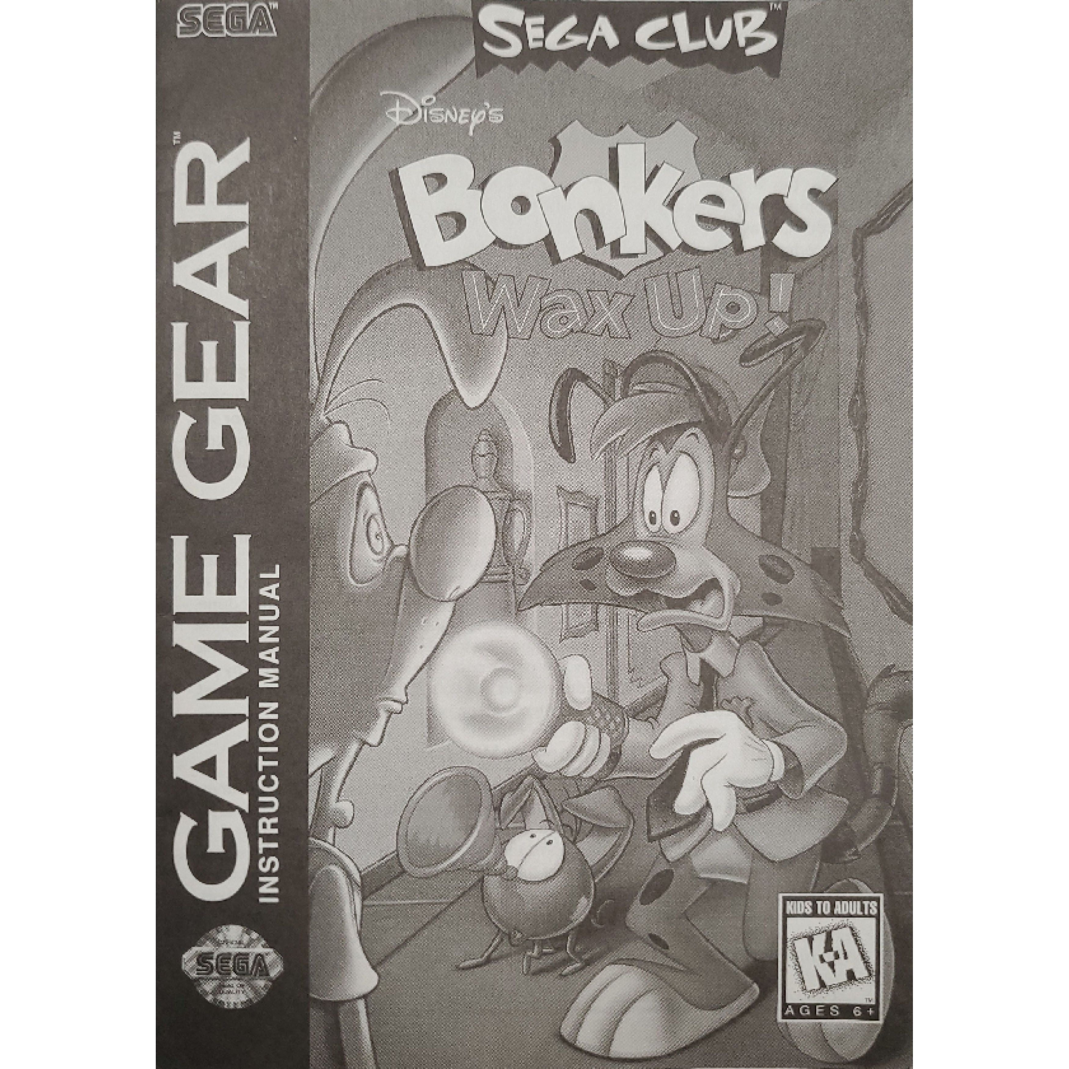 GameGear - Bonkers Wax Up (Monochromatic Manual)